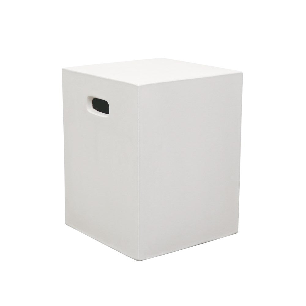 Concrete Rectangle Side Table | White