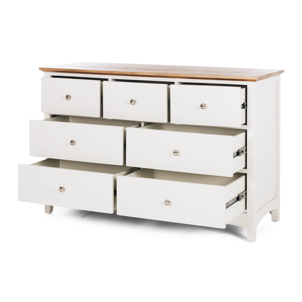 JESSICA OAK TOP 7 DRAWER LOWBOY