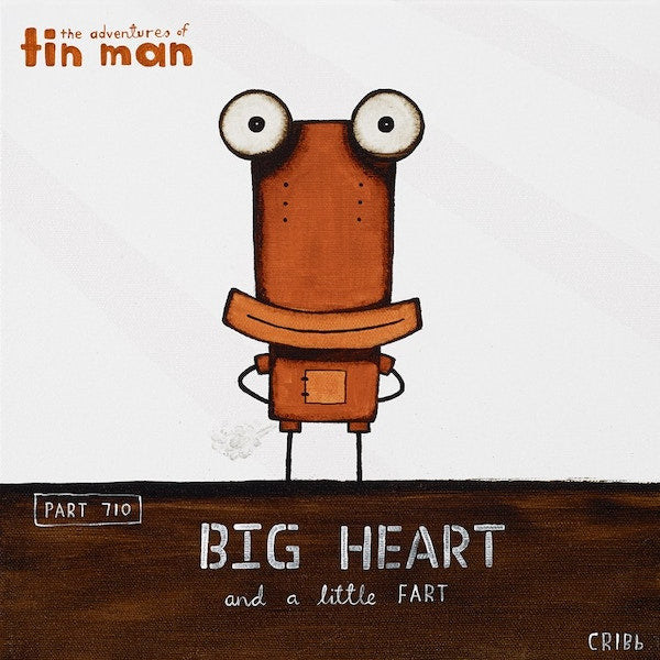 TIN MAN 'BIG HEART" | BOX FRAME READY TO HANG | TONY CRIBB | NZ MADE