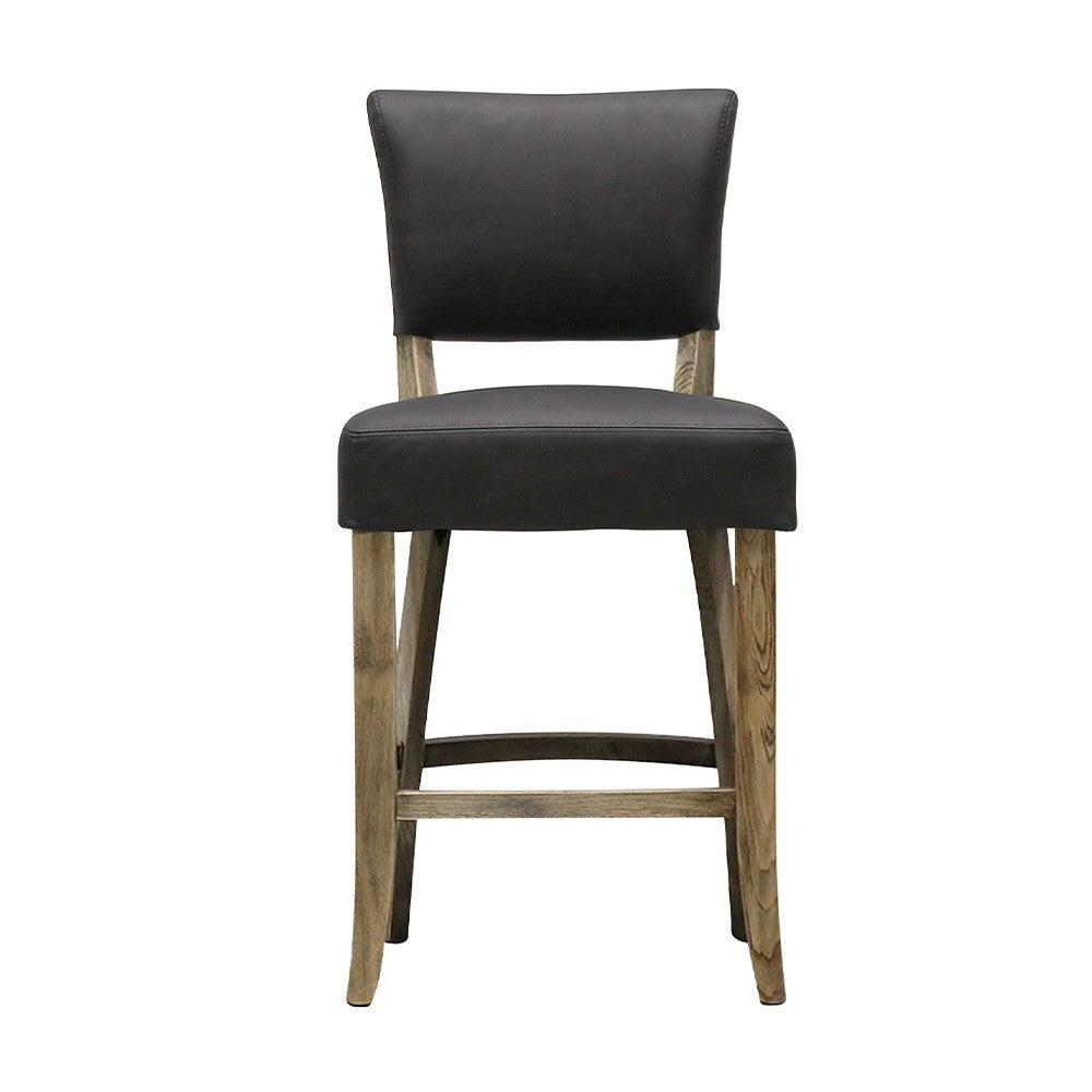 Crane Leather Bar Stool | Black