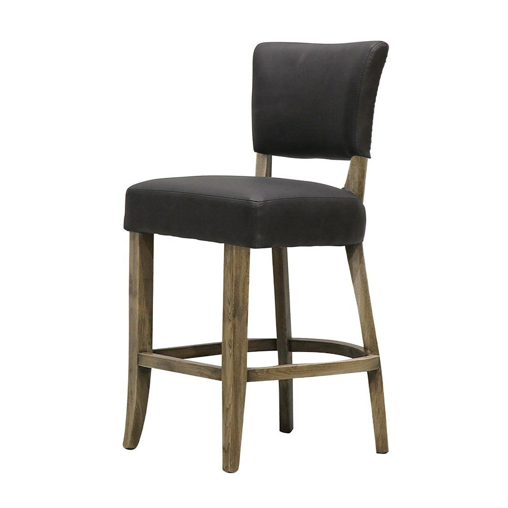 Crane Leather Bar Stool | Black
