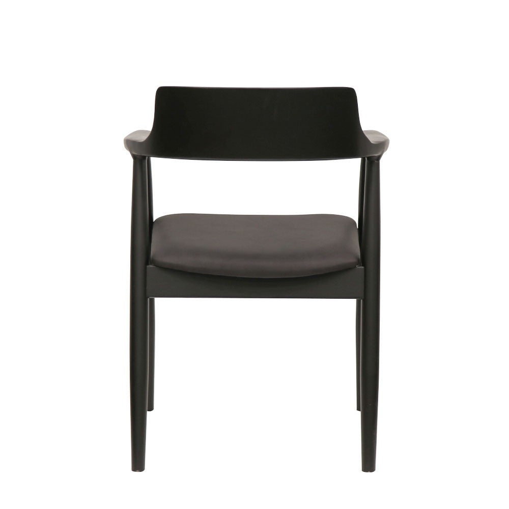 EALING LEATHER DINING CHAIR | BLACK