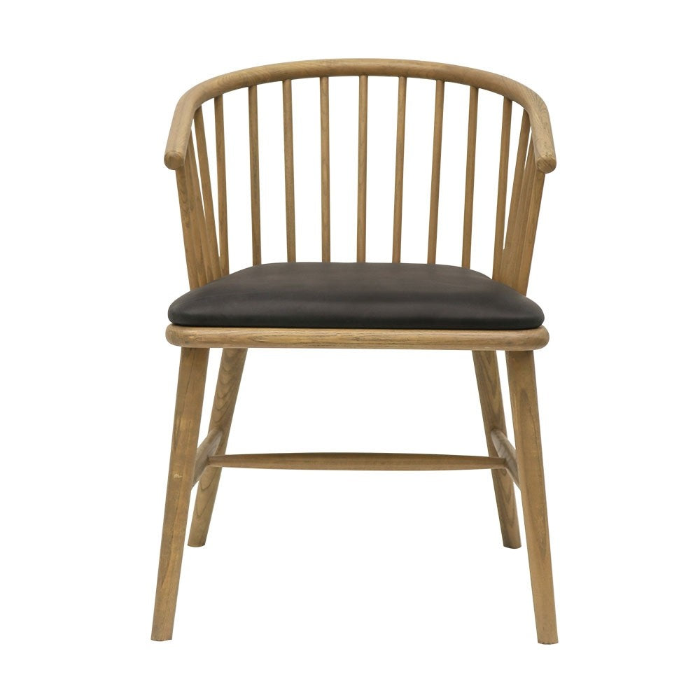 ANKARA DINING CHAIRS | AGED BLACK LEATHER SEAT