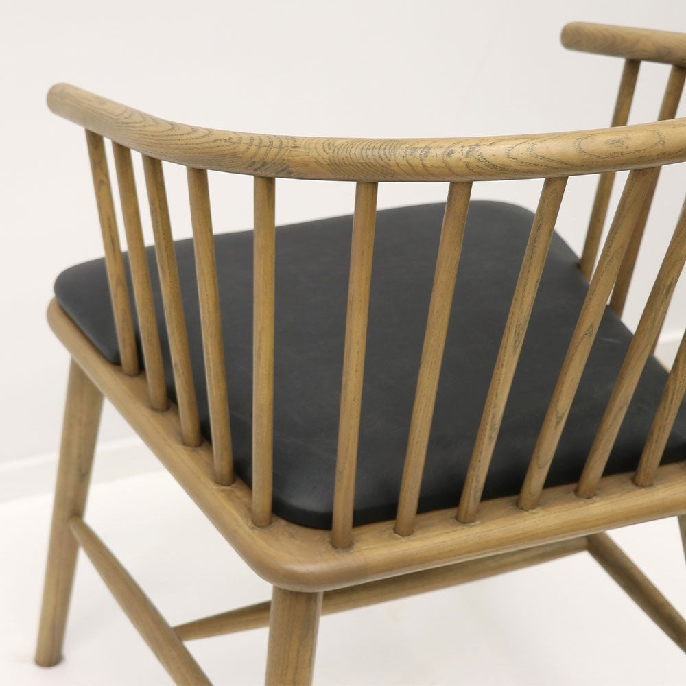 ANKARA DINING CHAIRS | AGED BLACK LEATHER SEAT