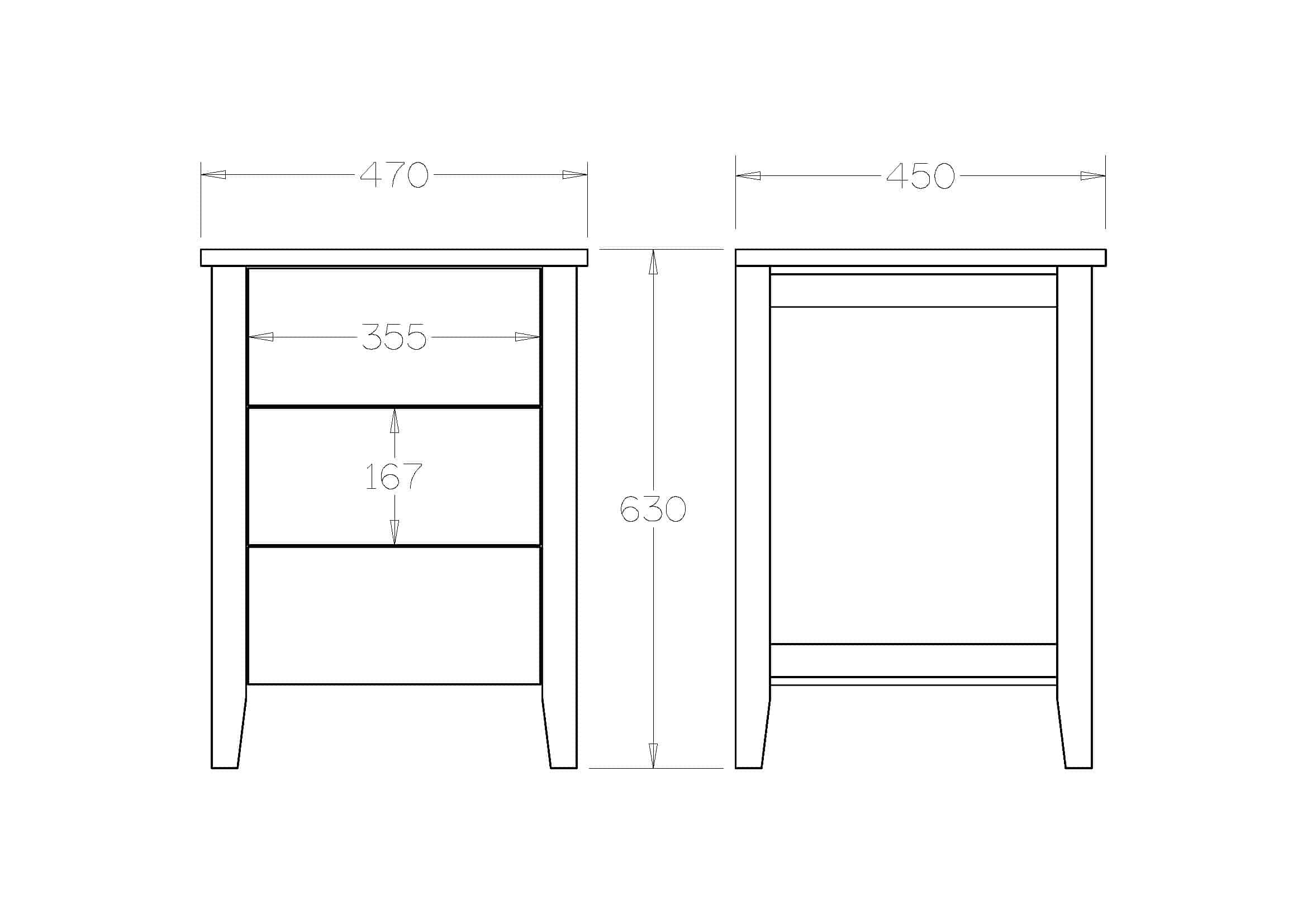 Adventure 3 Drawer Bedside Cabinet | NZ Made