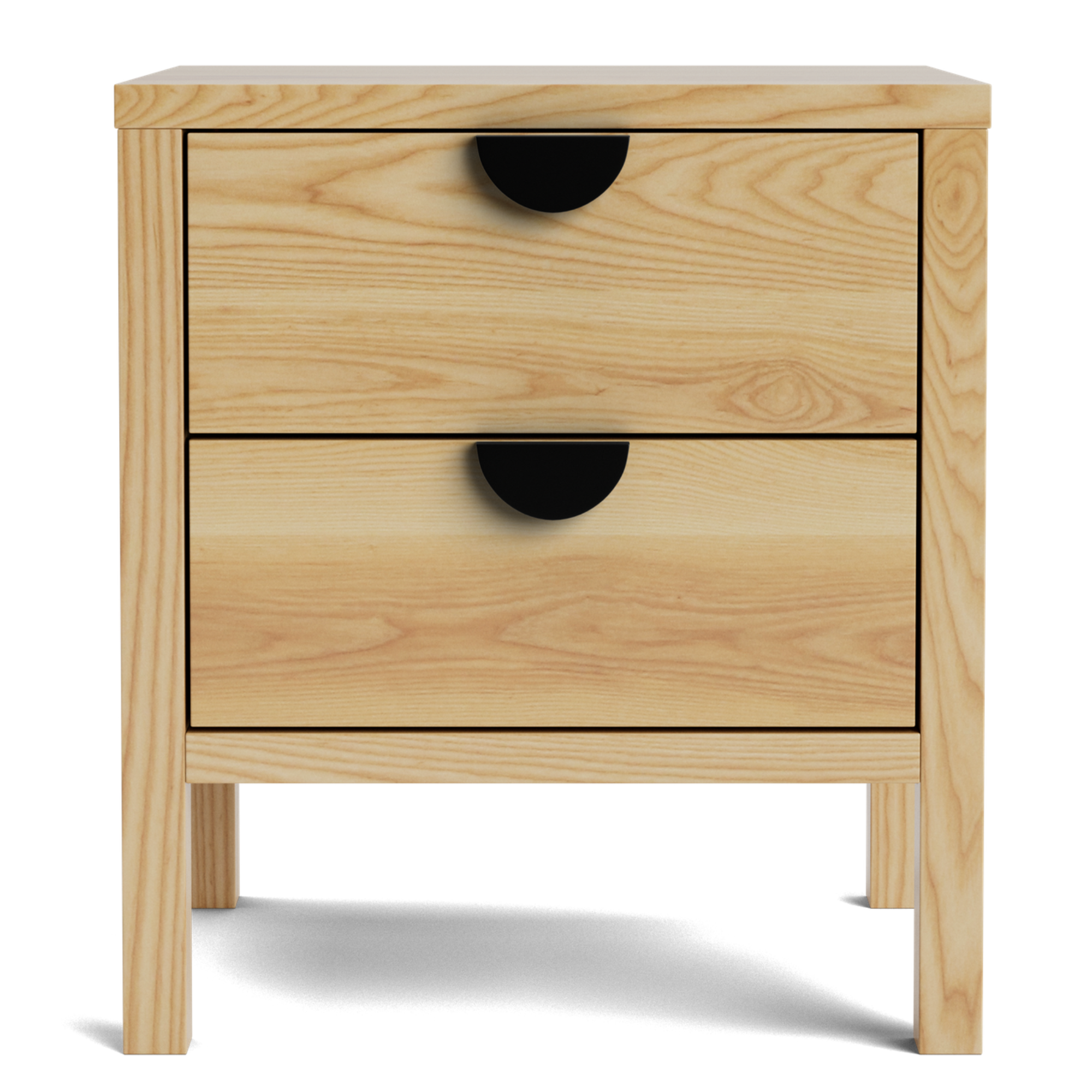 Andes Pine 2 Drawer Bedside Cabinet | NZ Made