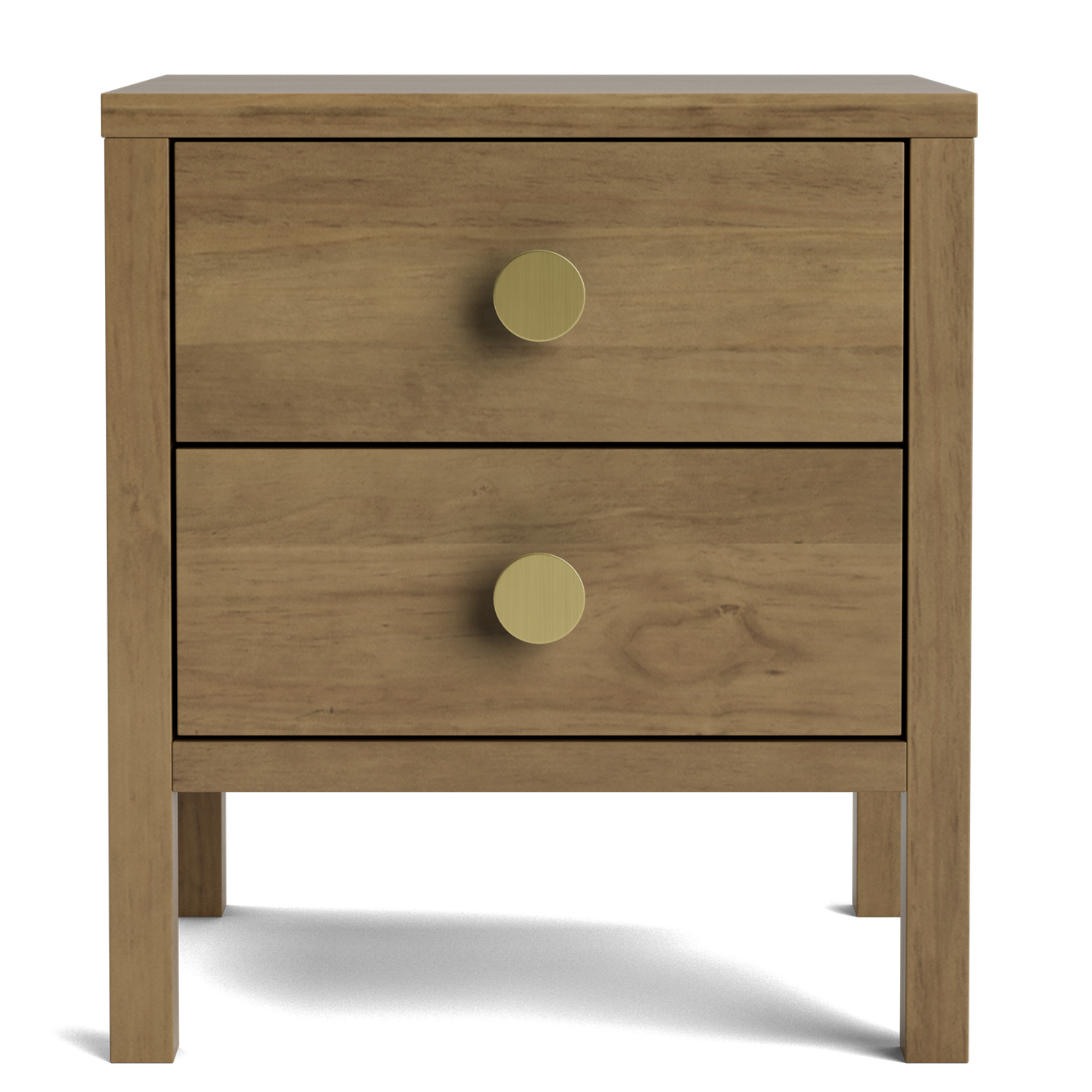 Andes Ash 2 Drawer Bedside Cabinet | NZ Made