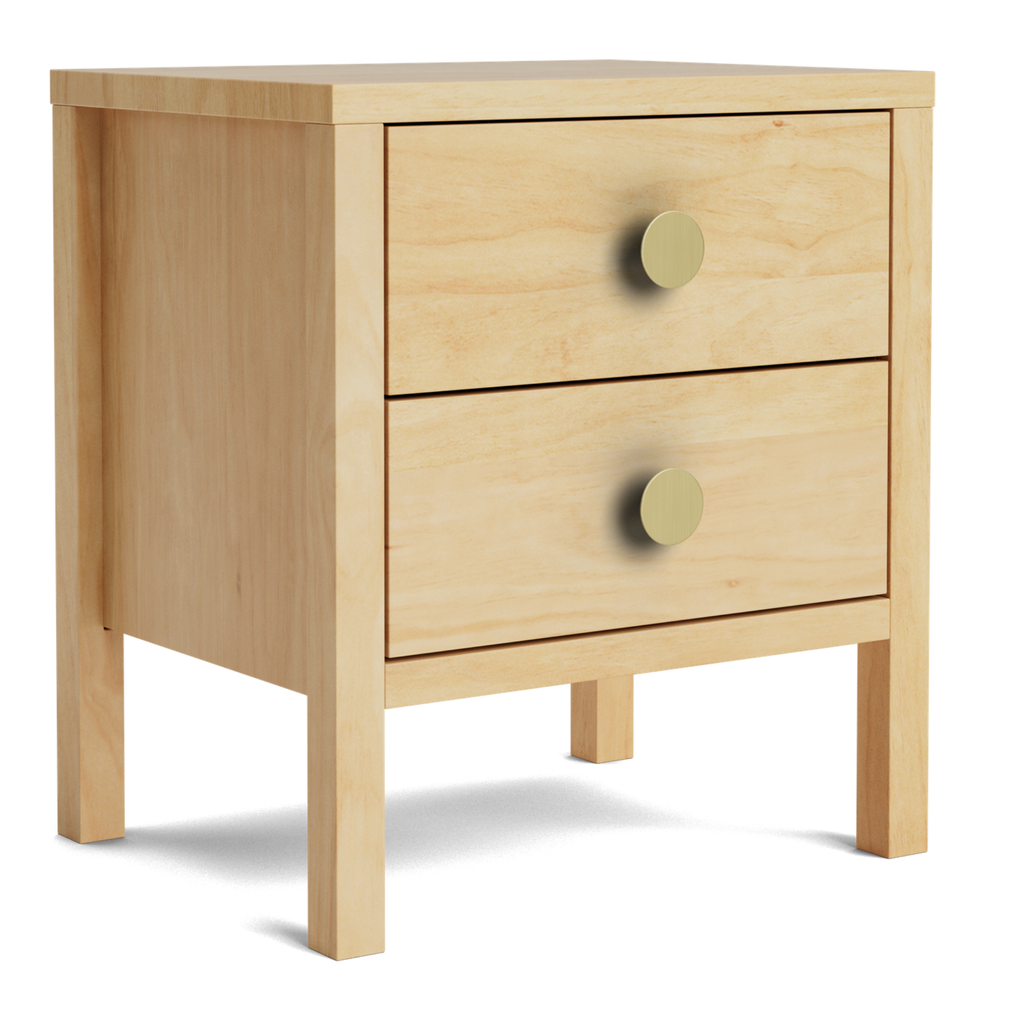 Andes Ash 2 Drawer Bedside Cabinet | NZ Made
