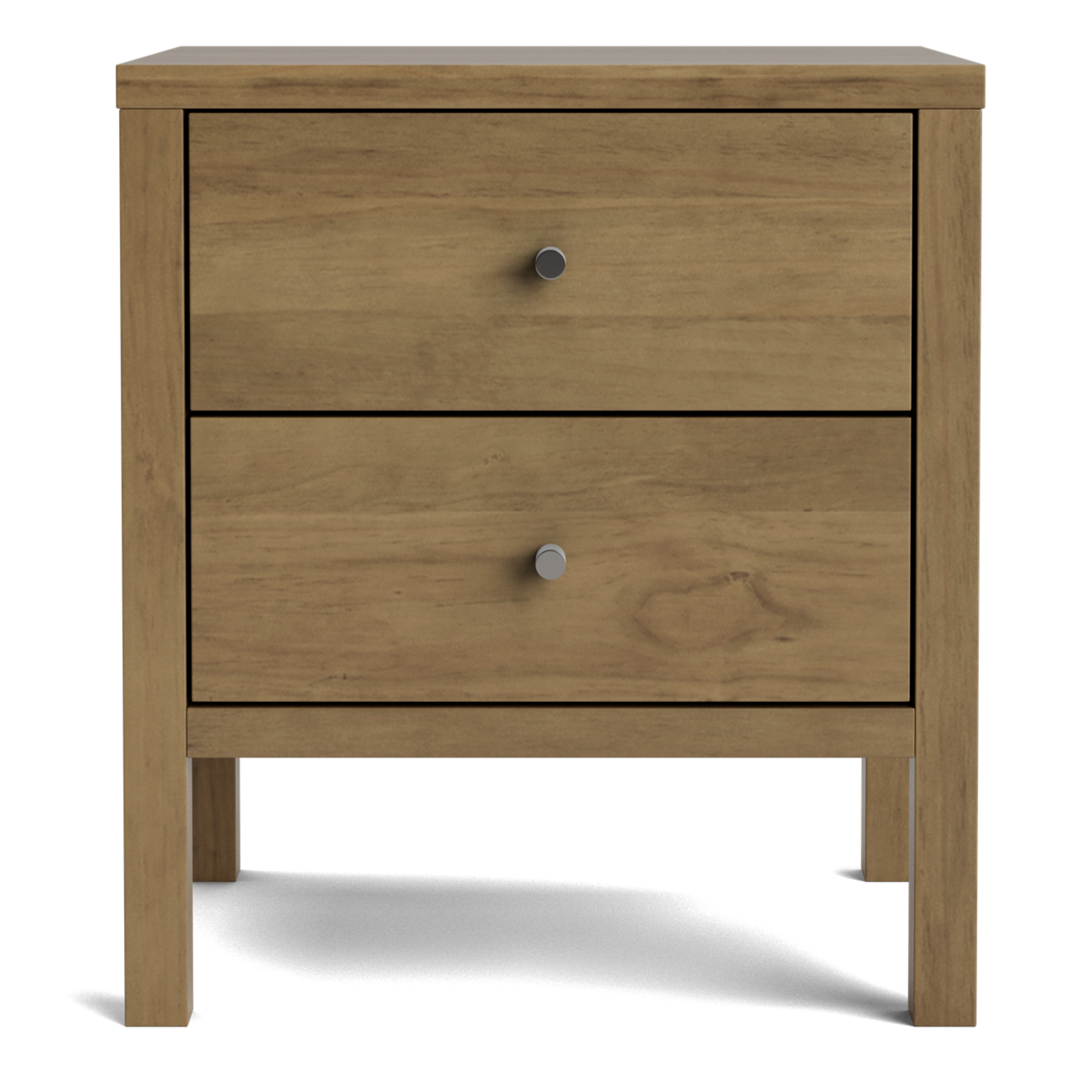Andes Pine 2 Drawer Bedside Cabinet | NZ Made