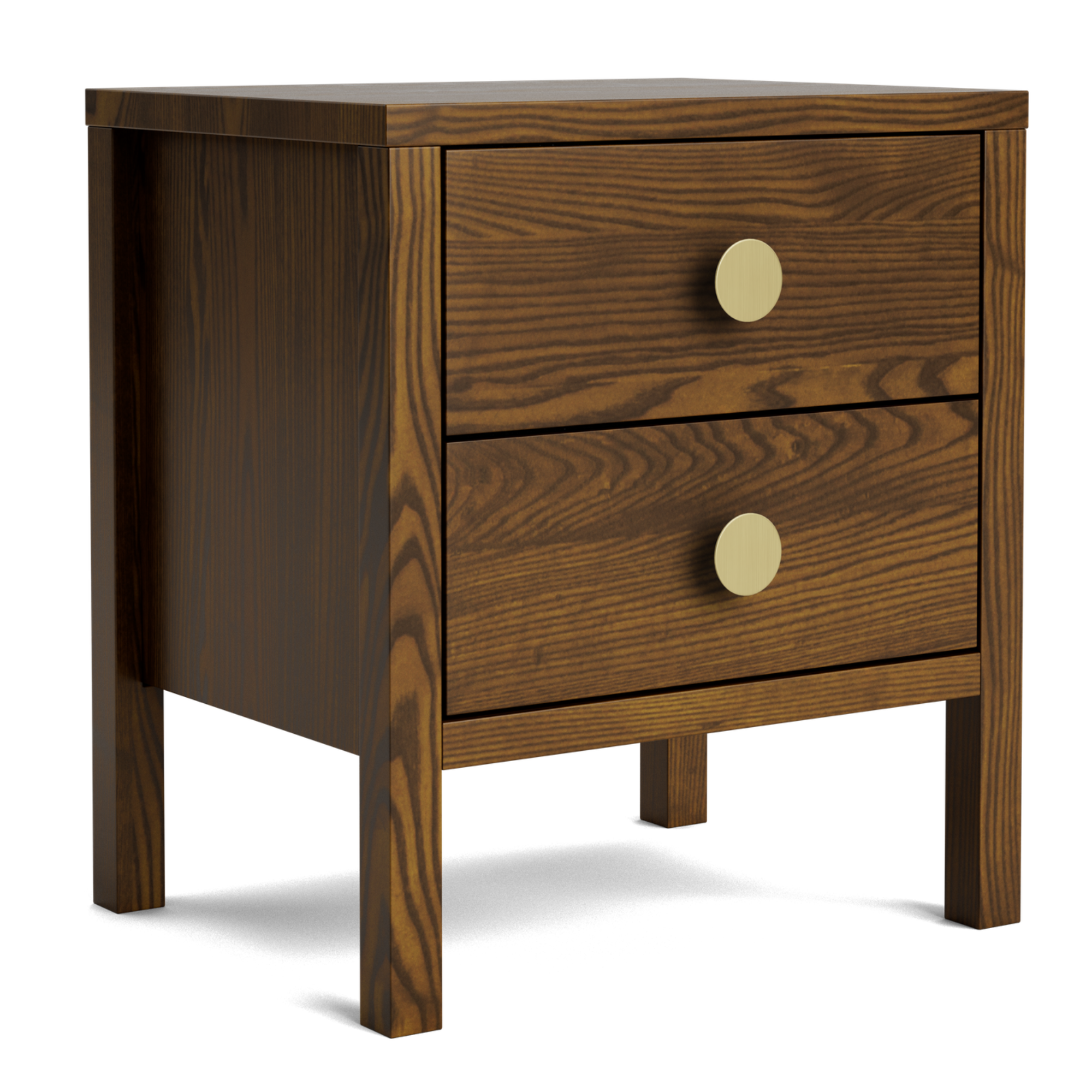 Andes Ash 2 Drawer Bedside Cabinet | NZ Made