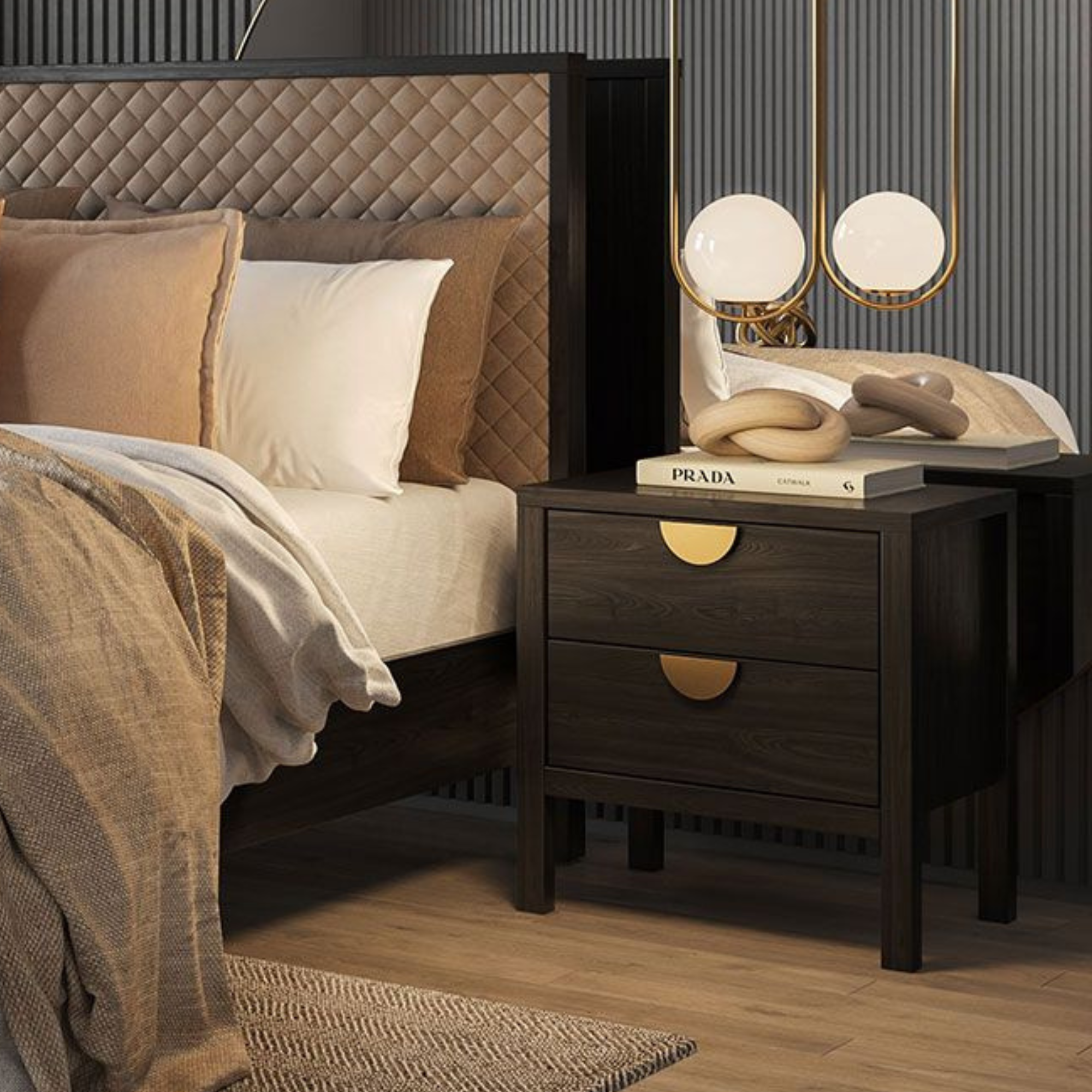 Andes Pine 2 Drawer Bedside Cabinet | NZ Made