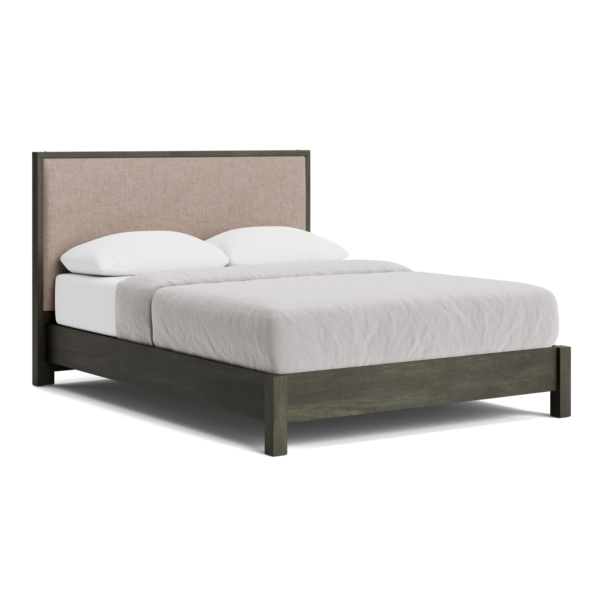 Andes Pine Low-Foot Slat Bed - Upholstered Headboard | NZ Made