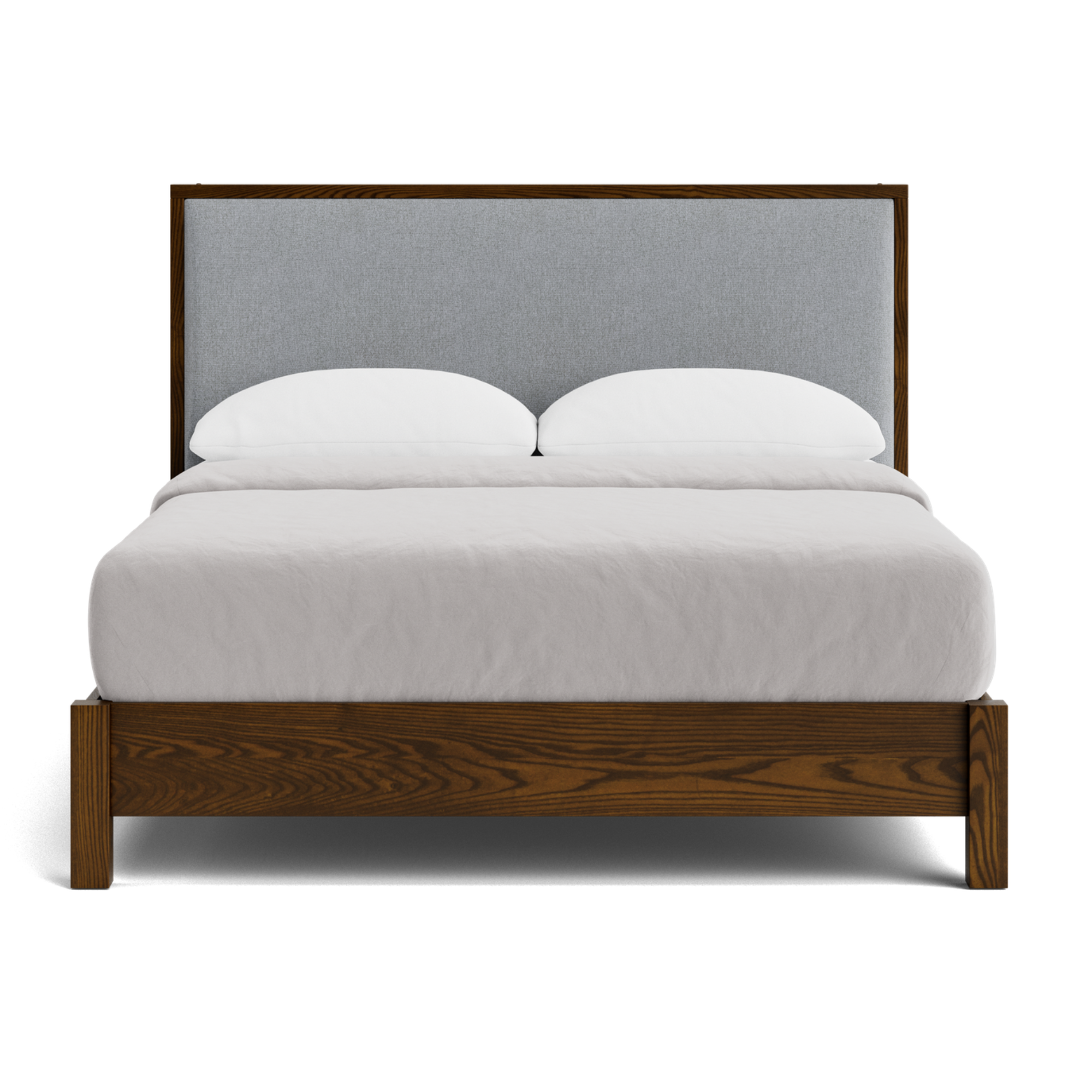 Andes Ash Low-Foot Slat Bed - Upholstered Headboard | NZ Made