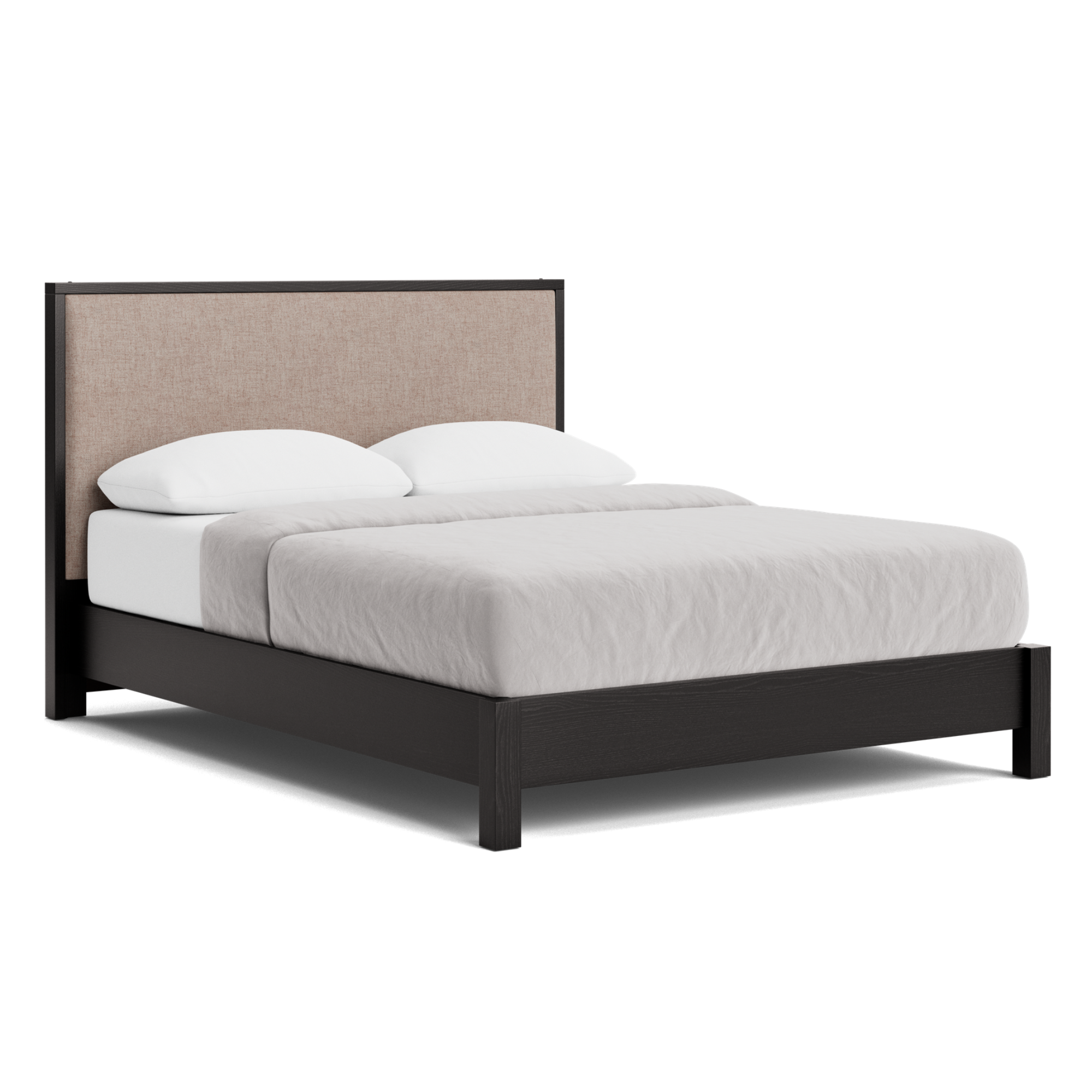 Andes Ash Low-Foot Slat Bed - Upholstered Headboard | NZ Made