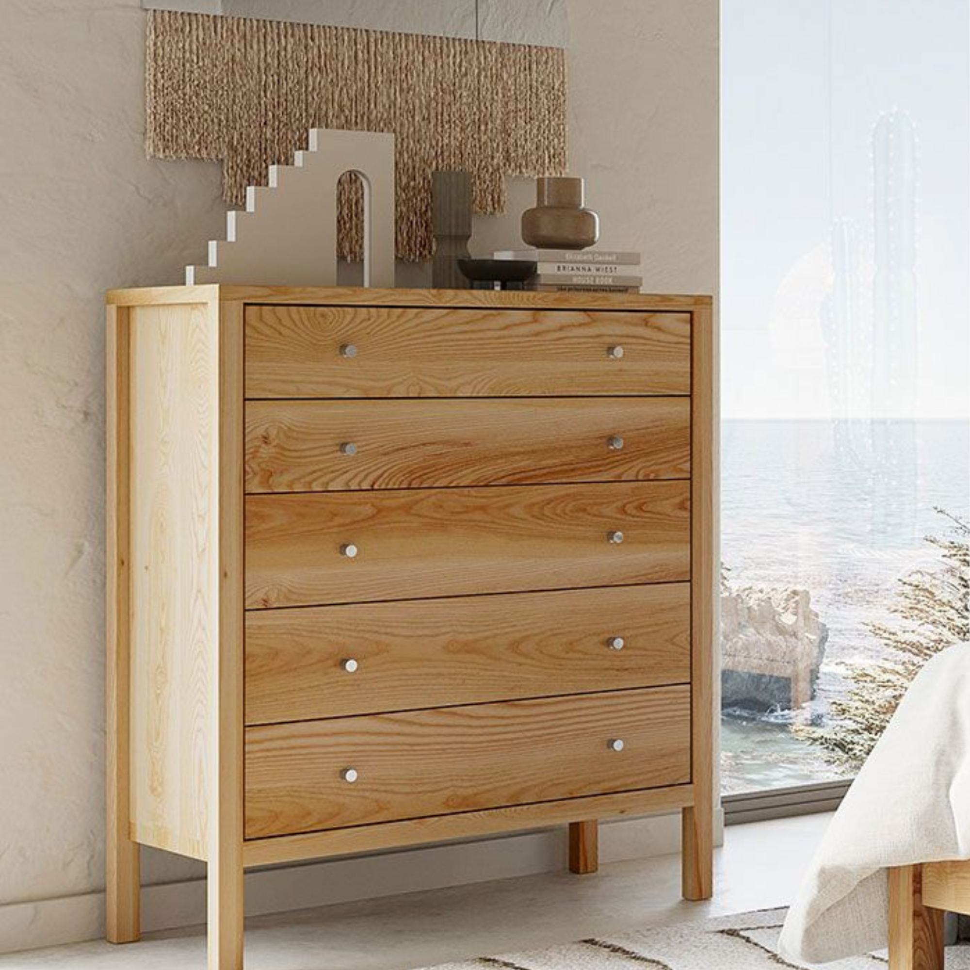 Andes Ash 5 Drawer Tallboy | NZ Made