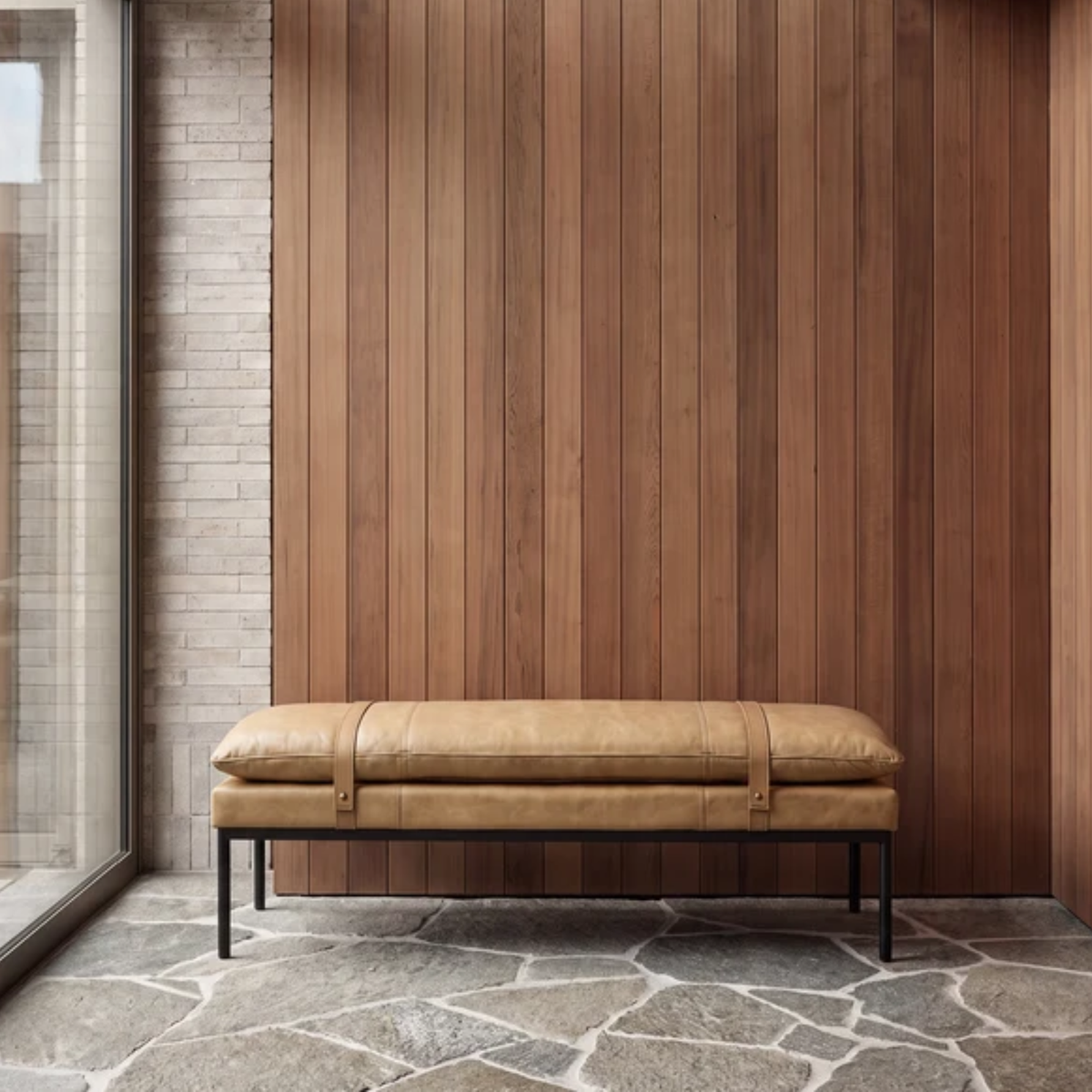 Baxter Leather Bench Seat | Tan