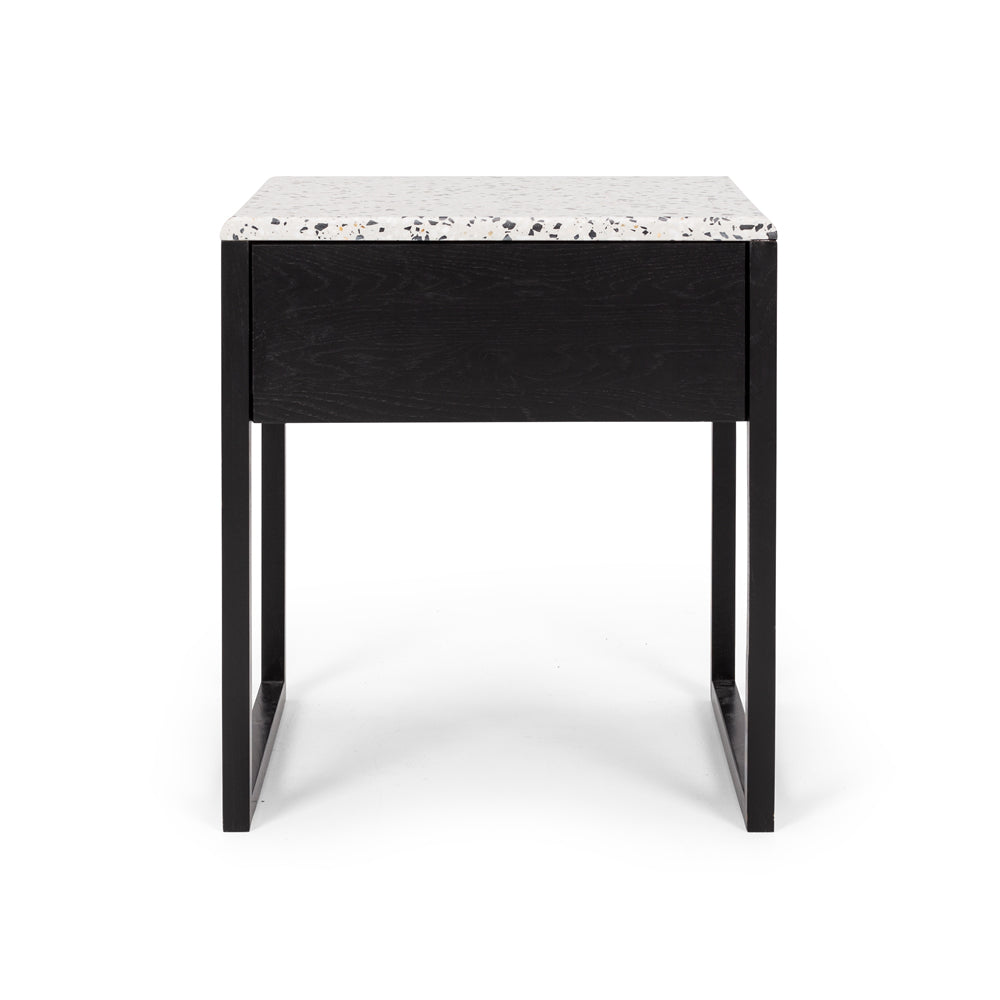 AVALON BLACK SIDE TABLE | TERRAZZO TOP