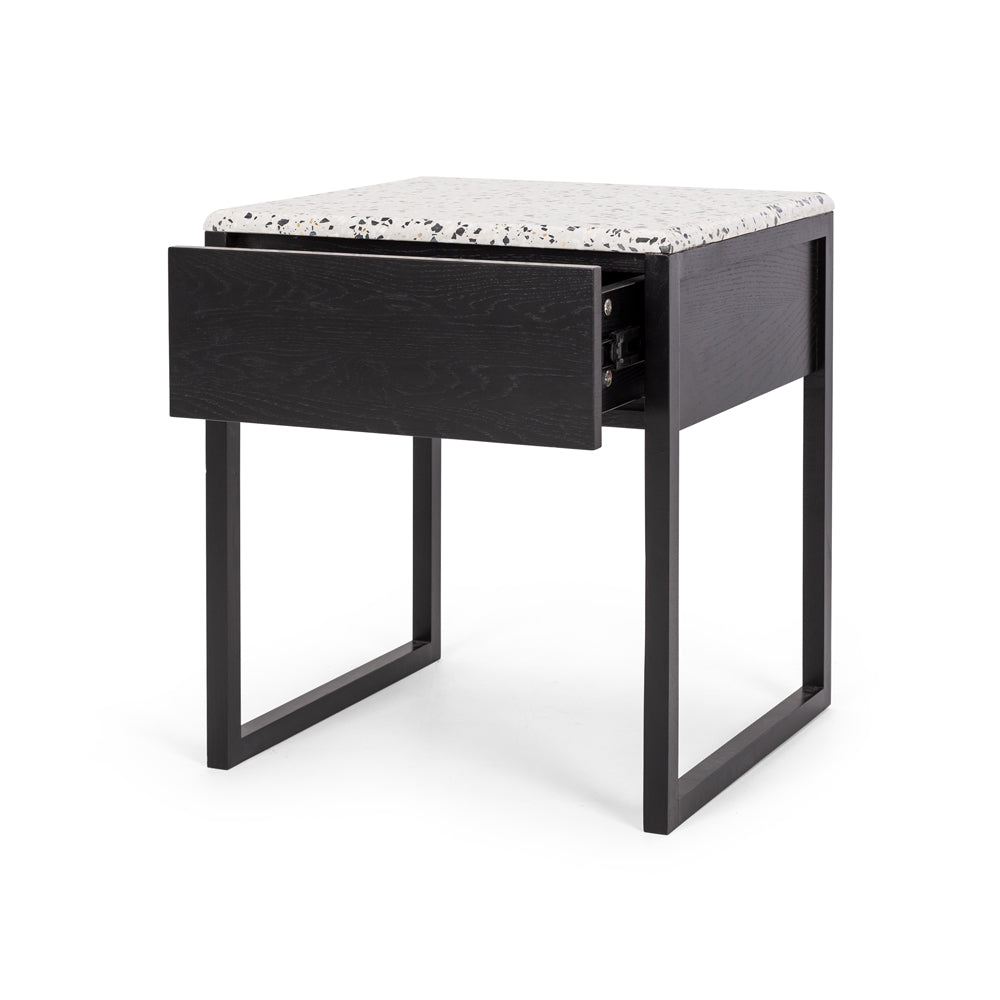 AVALON BLACK SIDE TABLE | TERRAZZO TOP