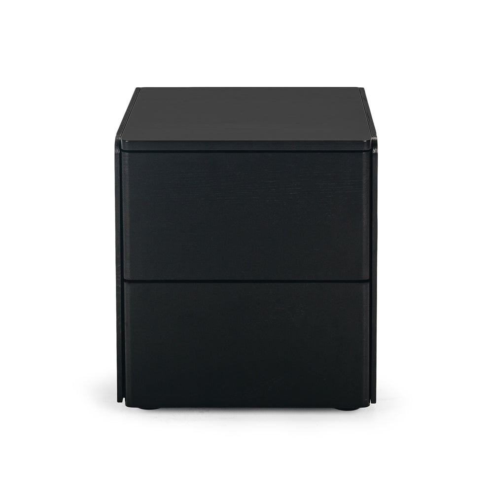 CUBE BLACK OAK BEDSIDE TABLE
