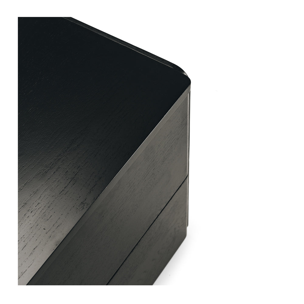 CUBE BLACK OAK BEDSIDE TABLE