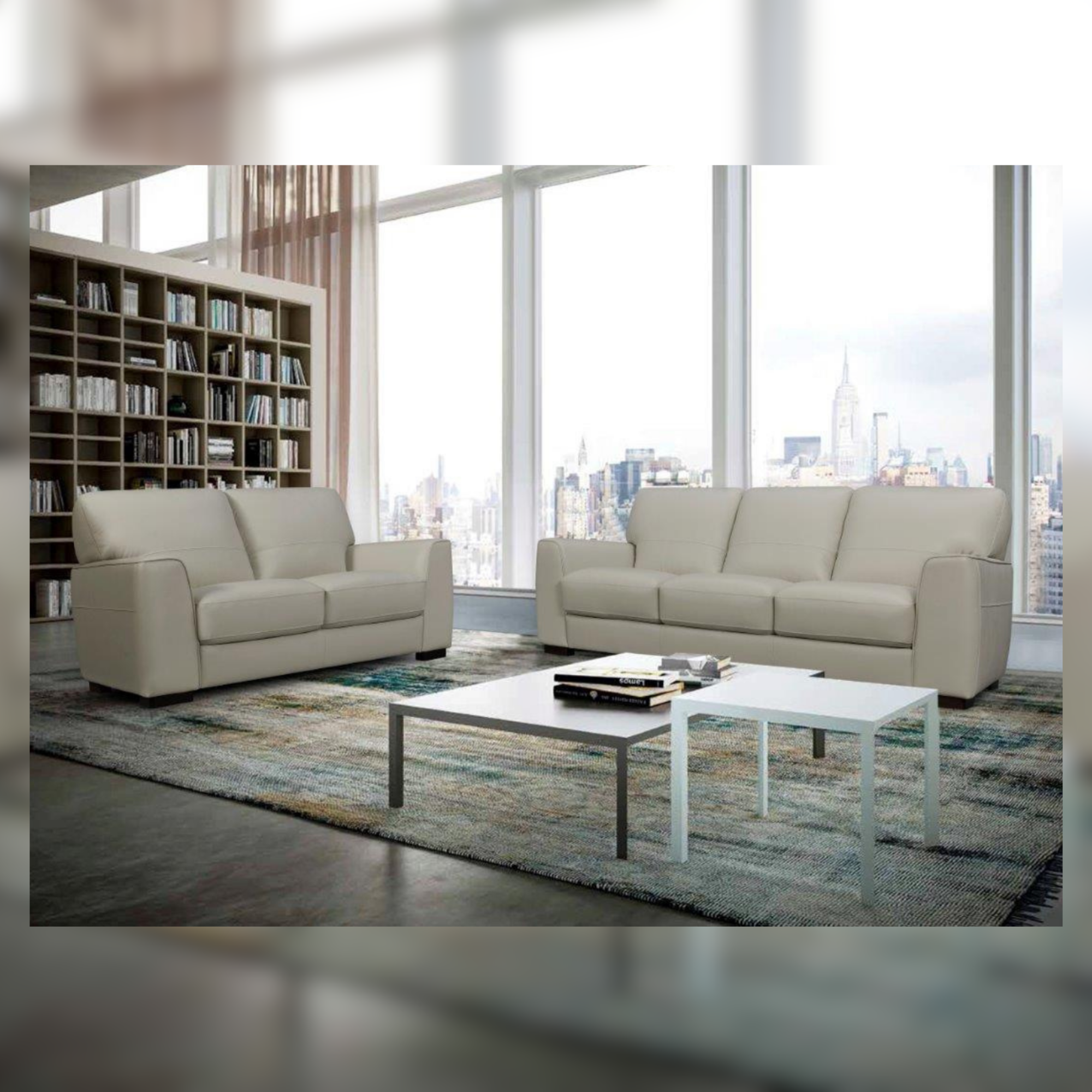 BACARI 3 SEATER OR 2 SEATER LEATHER LOUNGE SUITE