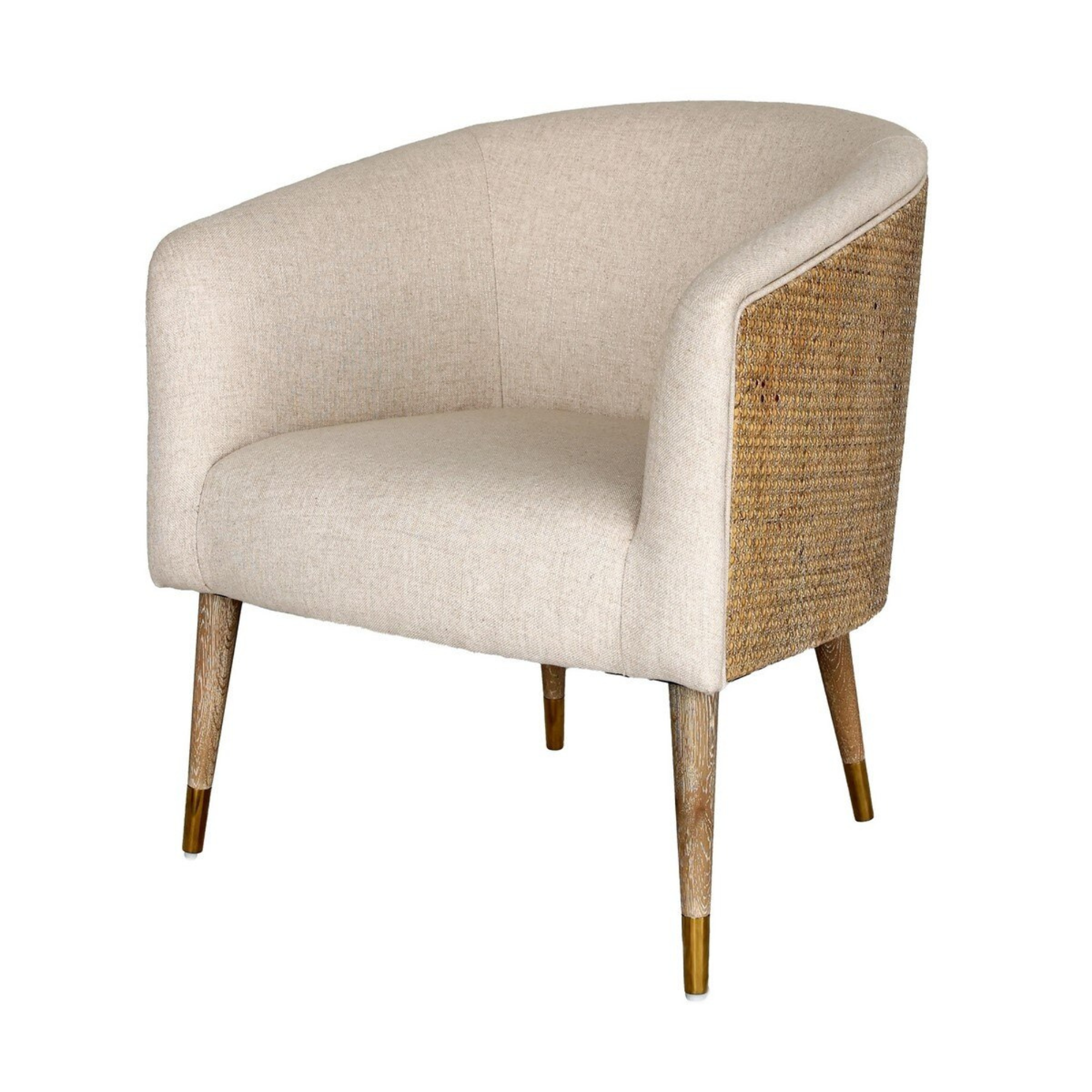 BALI ARMCHAIR | LINEN WITH TIMBER AND RATTAN BLEND