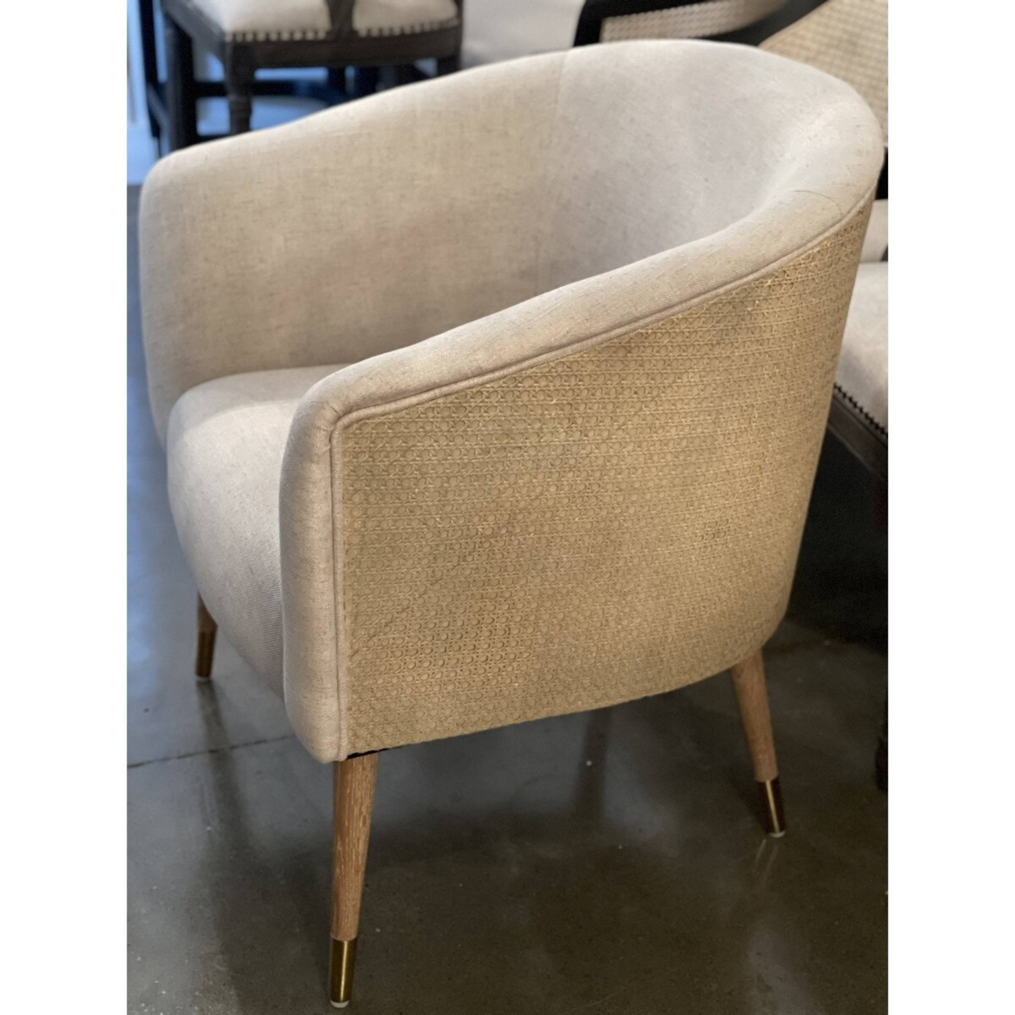 BALI ARMCHAIR | LINEN WITH TIMBER AND RATTAN BLEND