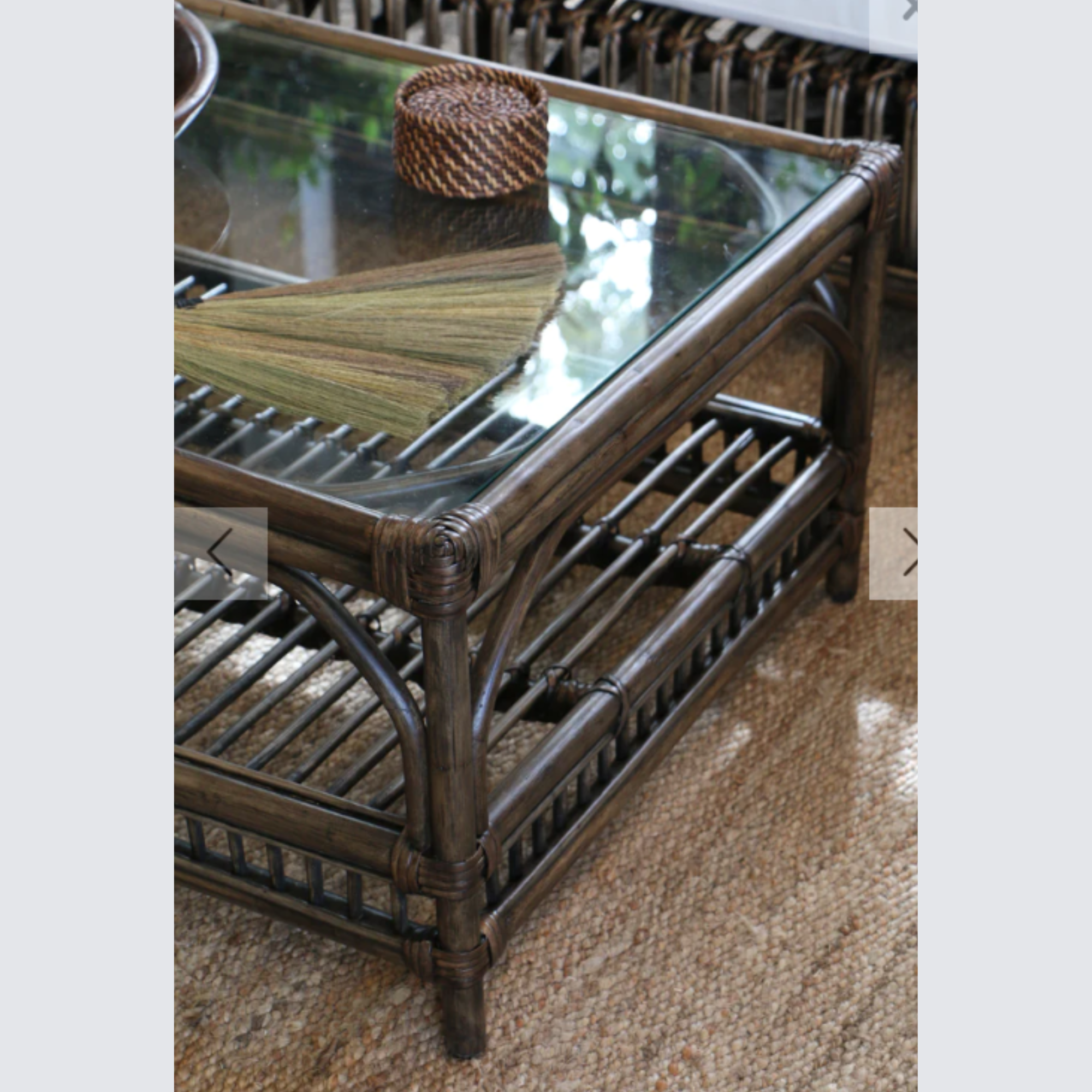 BERMUDA COFFEE TABLE IN WALNUT RATTAN