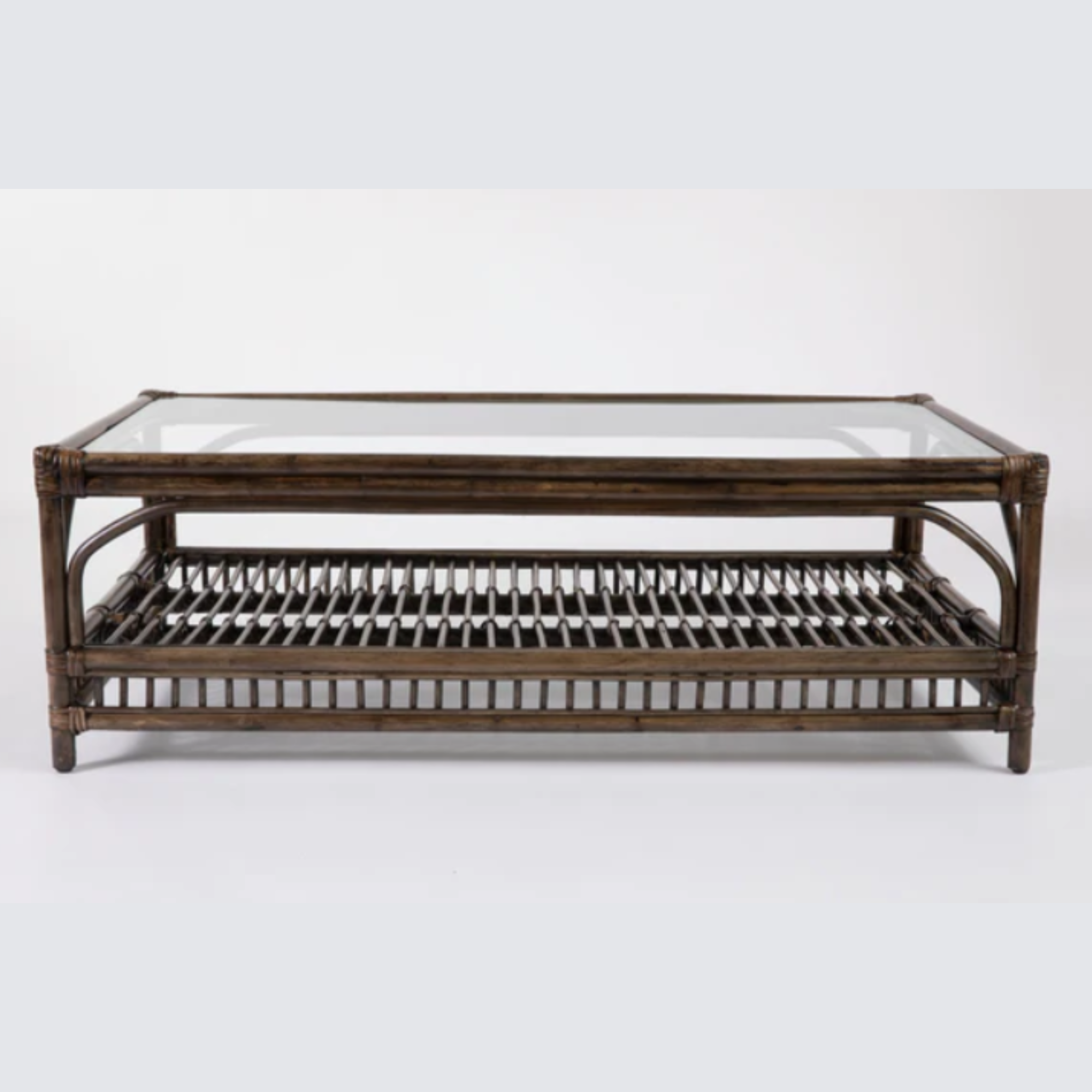 BERMUDA COFFEE TABLE IN WALNUT RATTAN