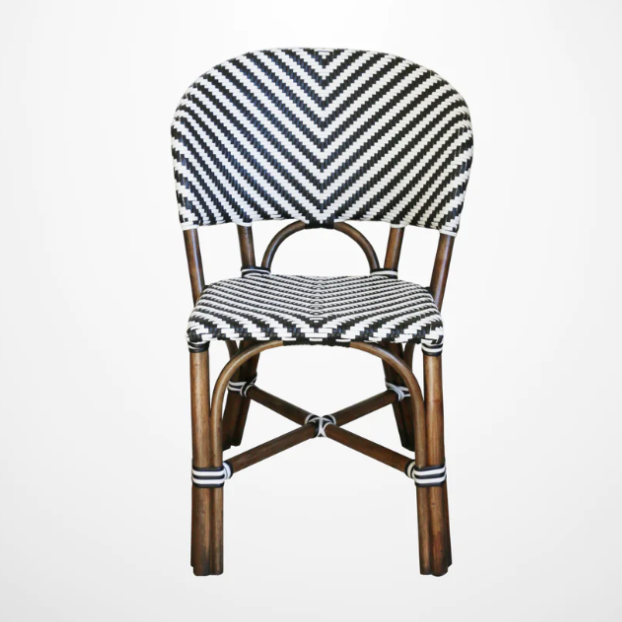 BERMUDA BLACK & WHITE WOVEN RATTAN CHAIR