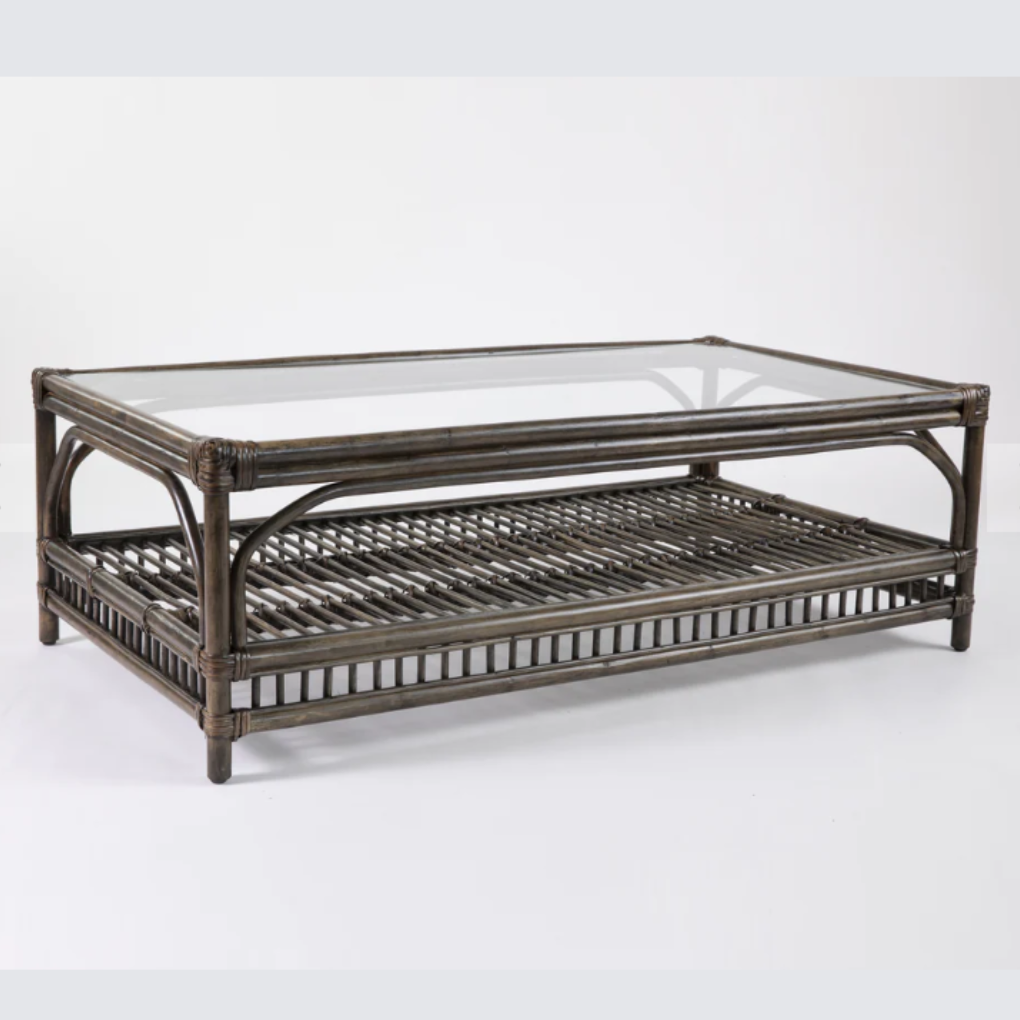 BERMUDA COFFEE TABLE IN WALNUT RATTAN