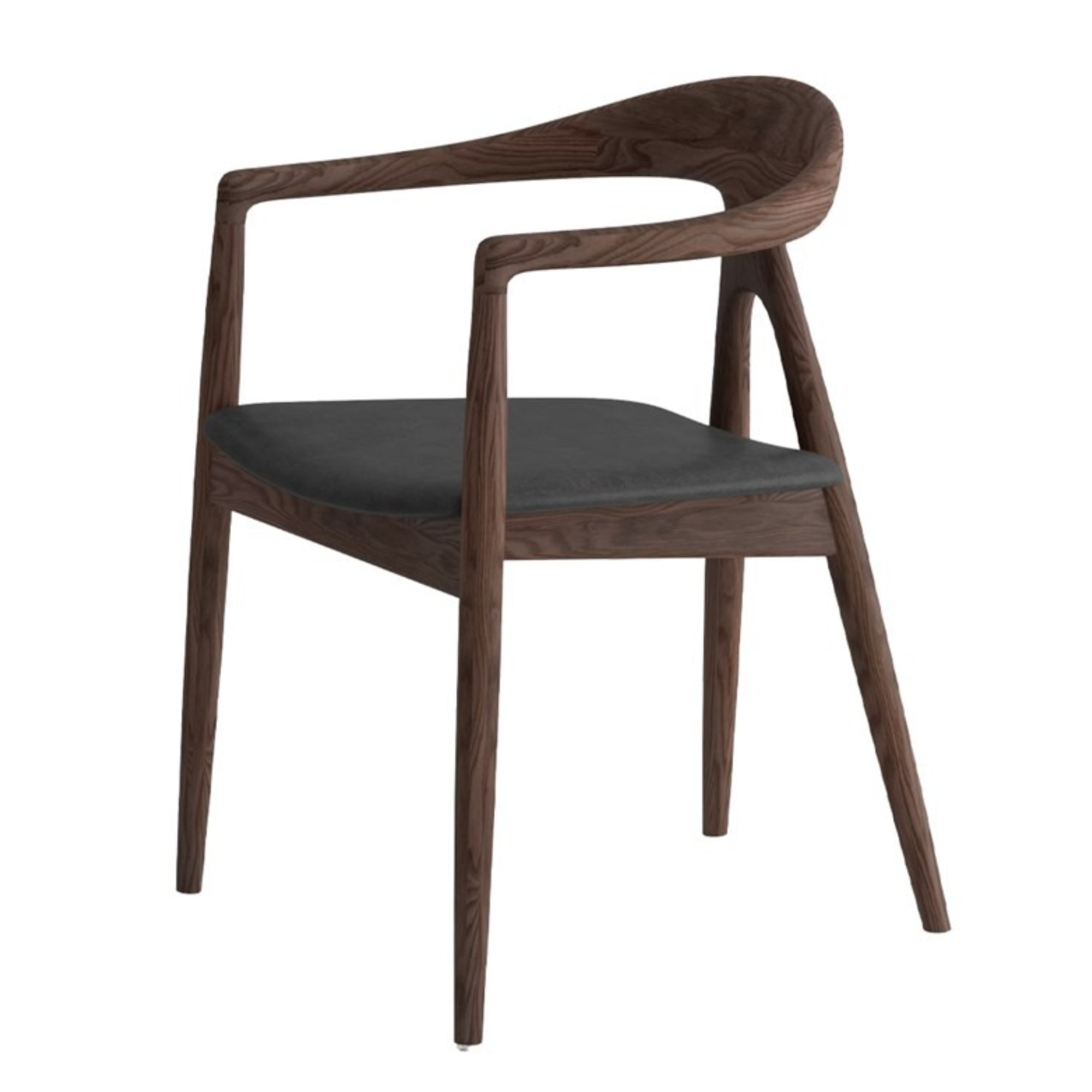 Bodo Dining Chair | Ash with Leather Seat | Walnut