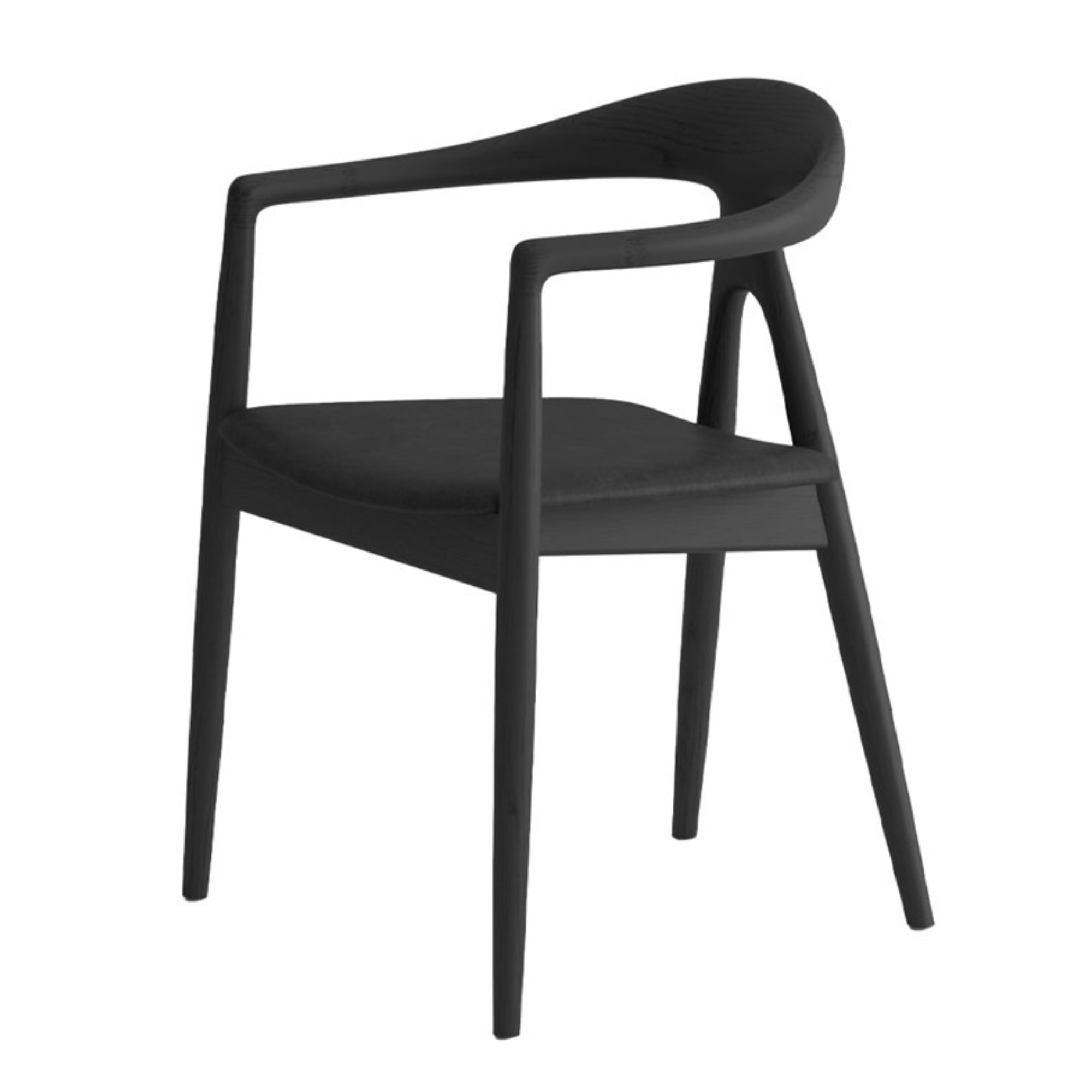 Bodo Dining Chair | Ash with Leather Seat | Black