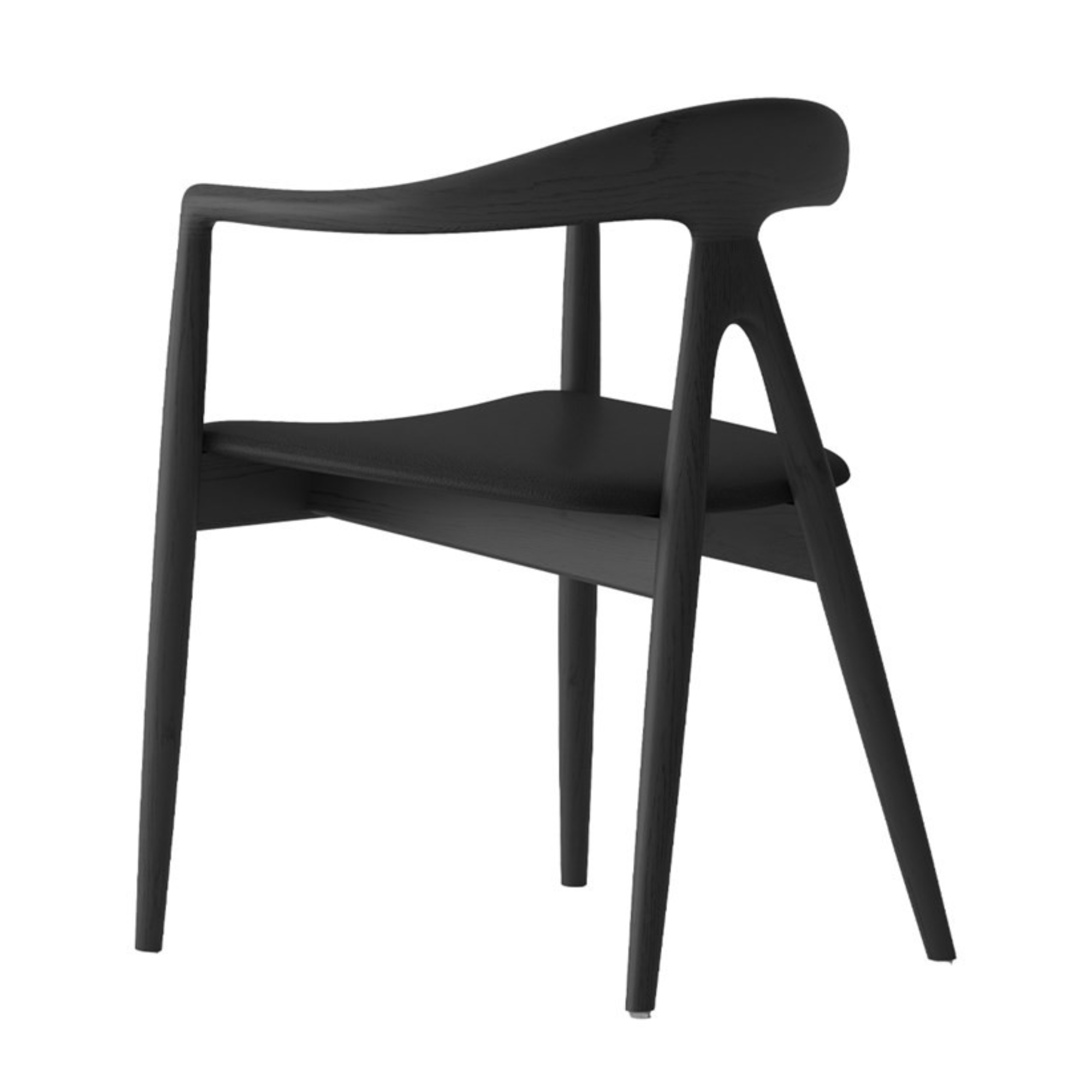 Bodo Dining Chair | Ash with Leather Seat | Black