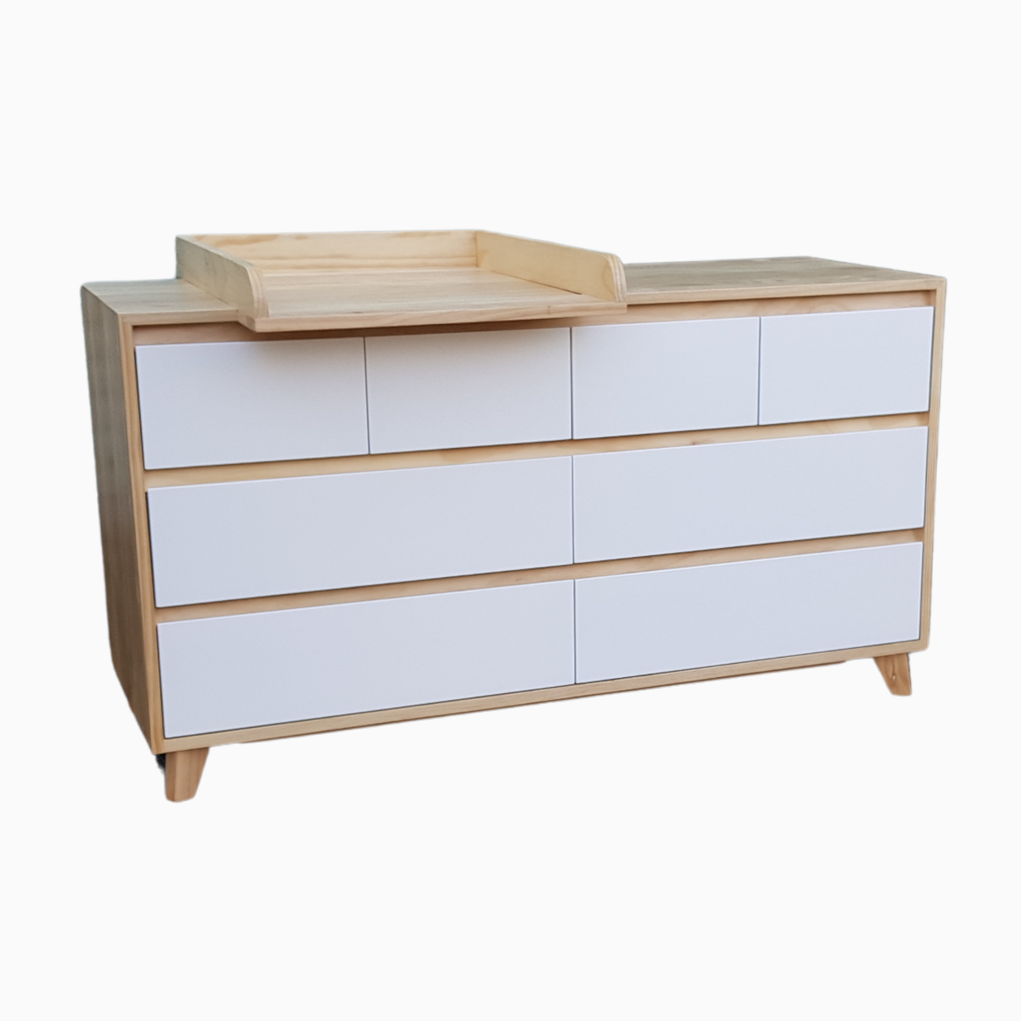 BRIMAR SOLID TIMBER 8 DRAWER LOWBOY WITH A DETACHABLE CHANGING TABLE