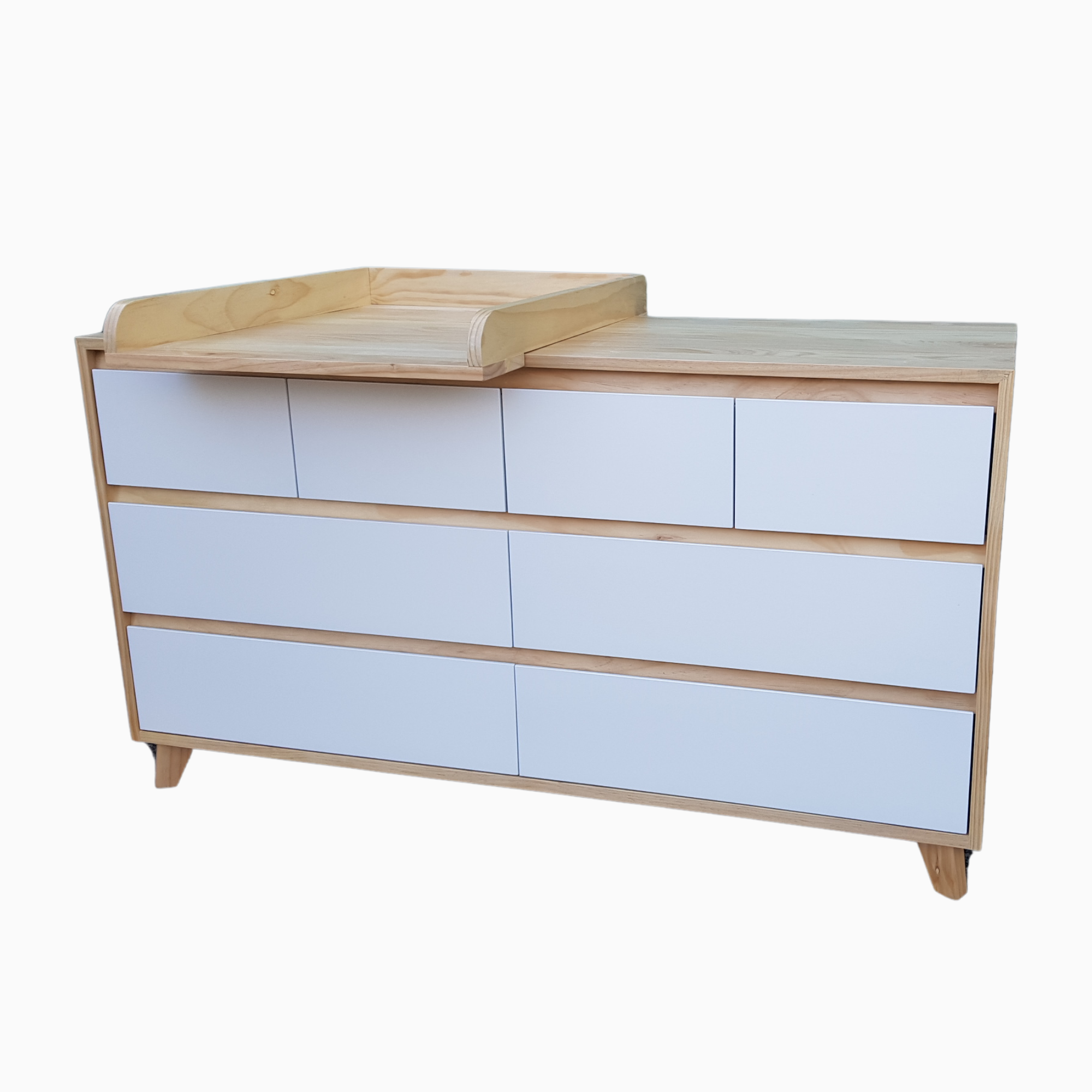 BRIMAR SOLID TIMBER 8 DRAWER LOWBOY WITH A DETACHABLE CHANGING TABLE