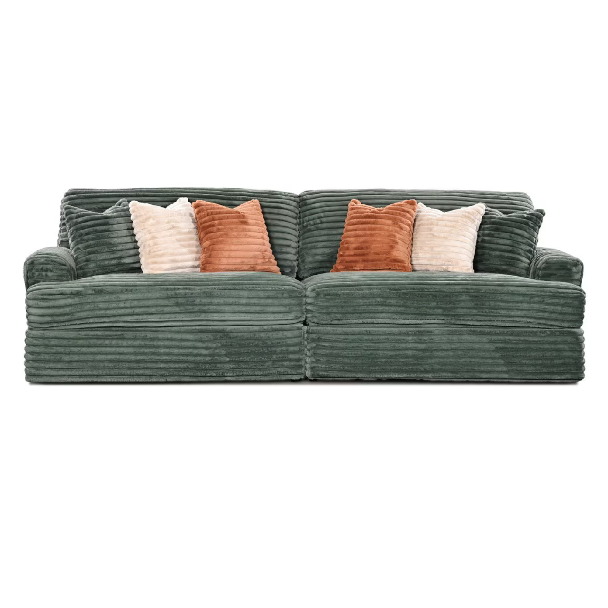 BRUNO LARGE CORD 4 SEATER SOFA | OLIVE