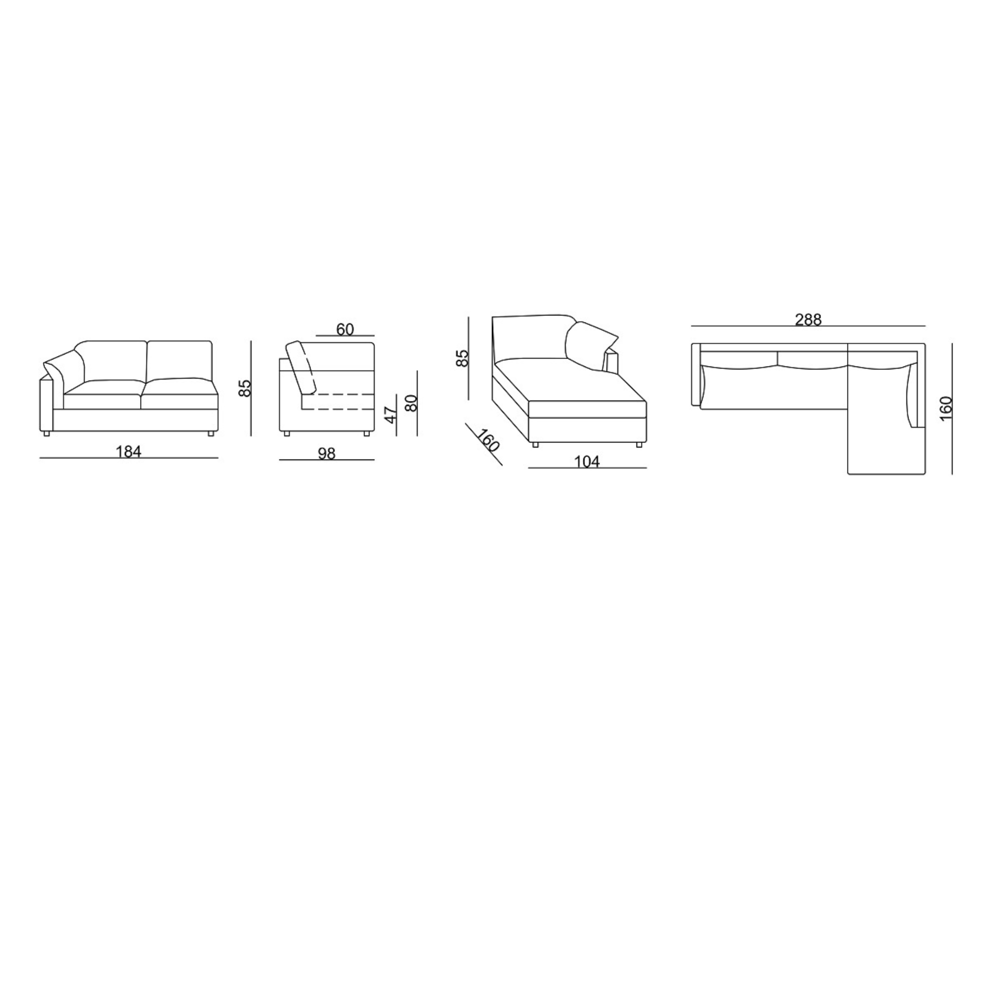 CALI 3 SEATER CHAISE | LEFT OR RIGHT FACING