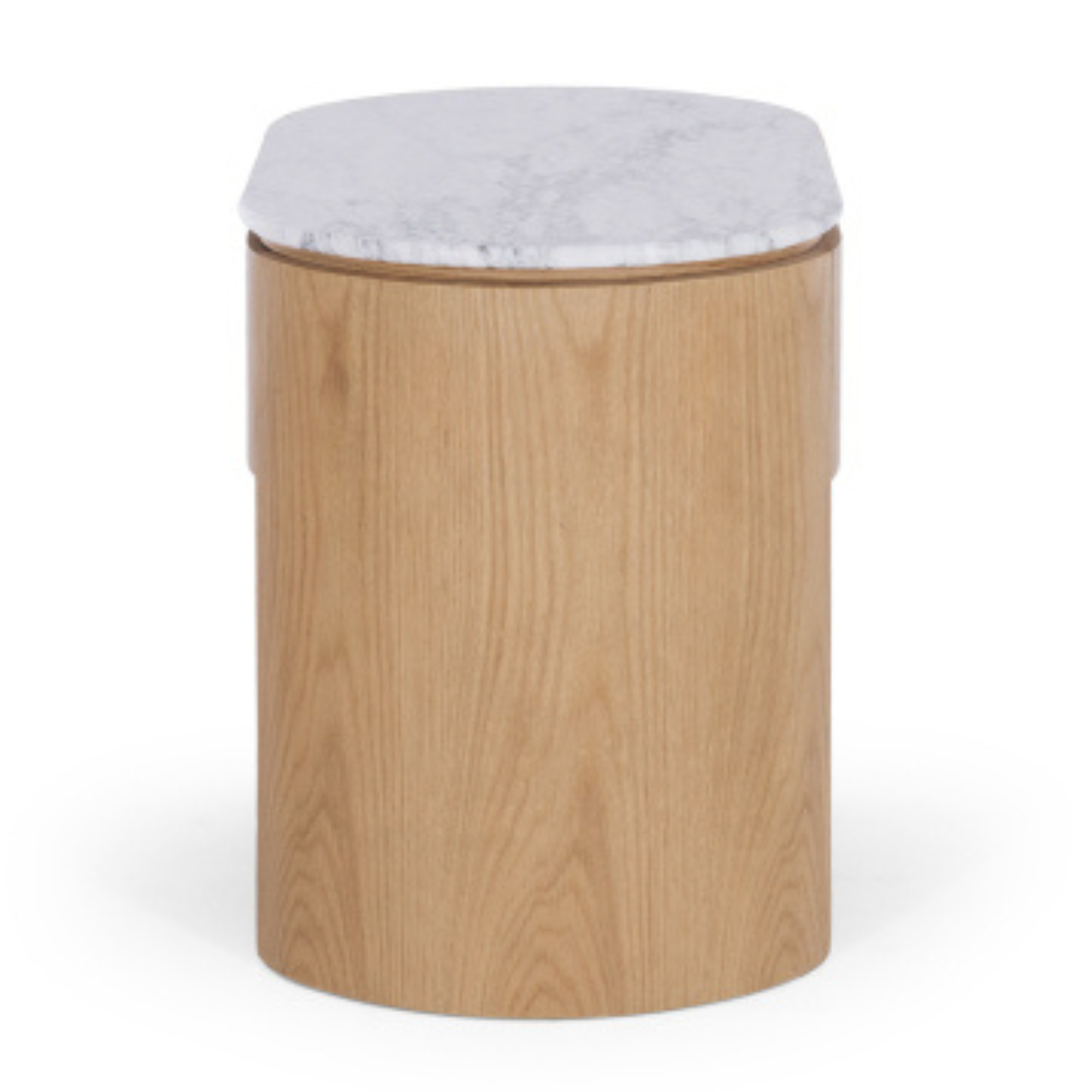 CLOVER OAK BEDSIDE CABINET | MARBLE TOP