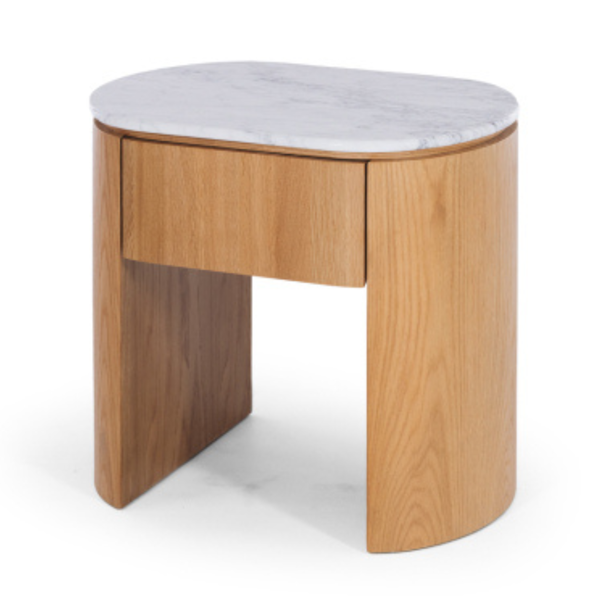 CLOVER OAK BEDSIDE CABINET | MARBLE TOP
