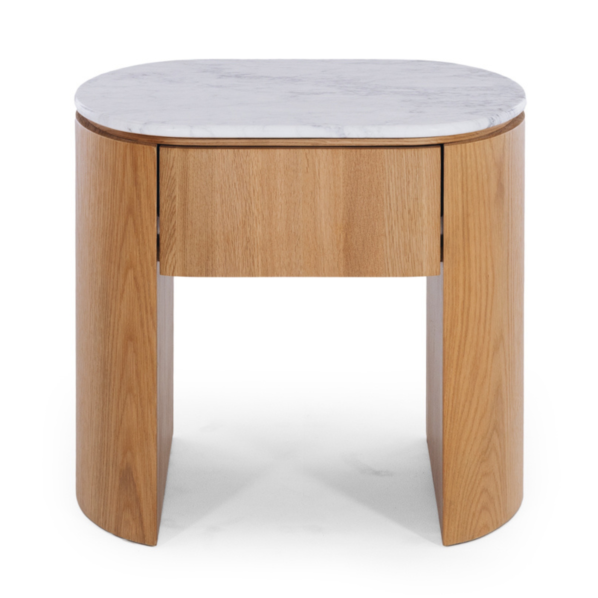 Clover Oak Bedside Cabinet | Marble Top