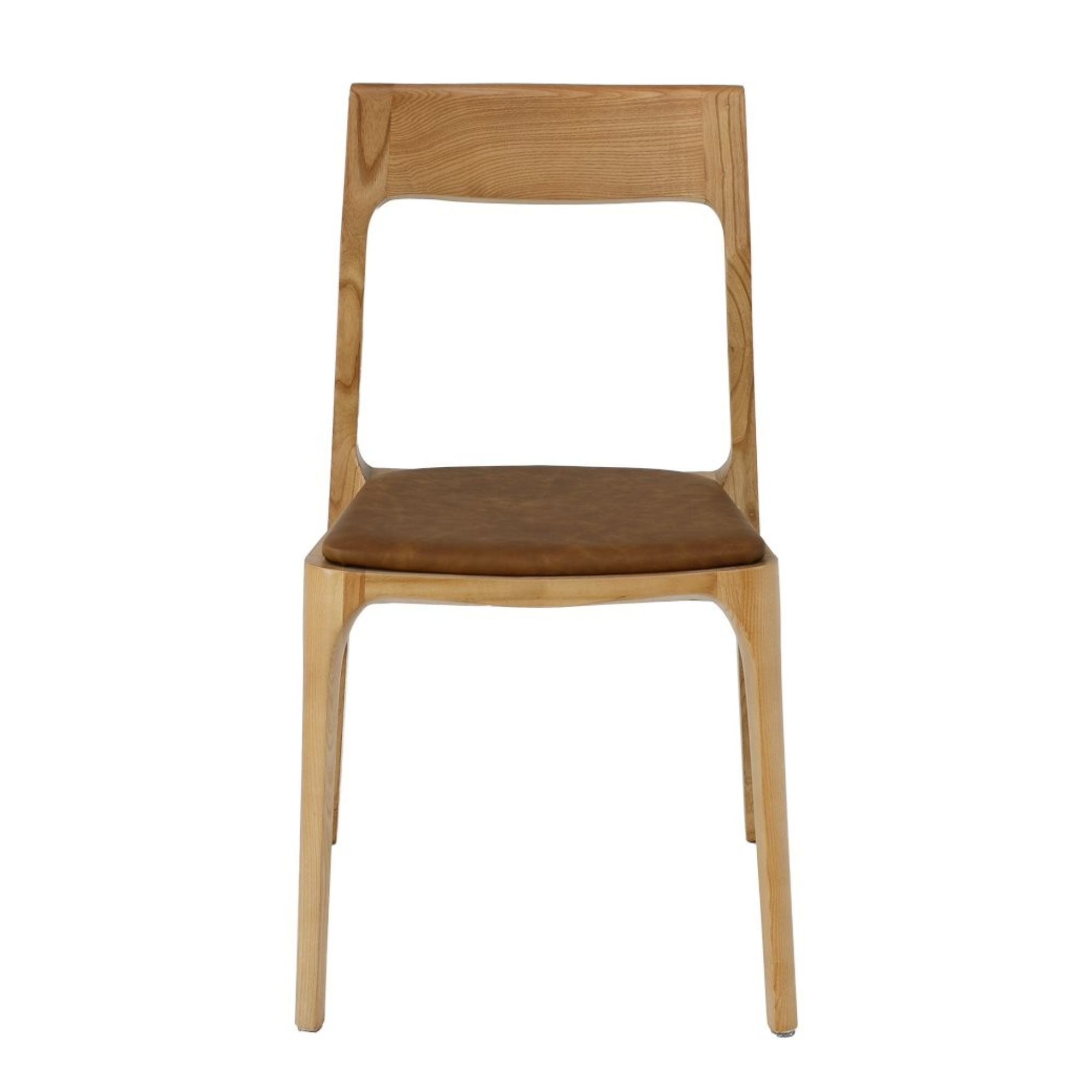 COOPER STACKABLE DINING CHAIR | TAN LEATHER SEAT