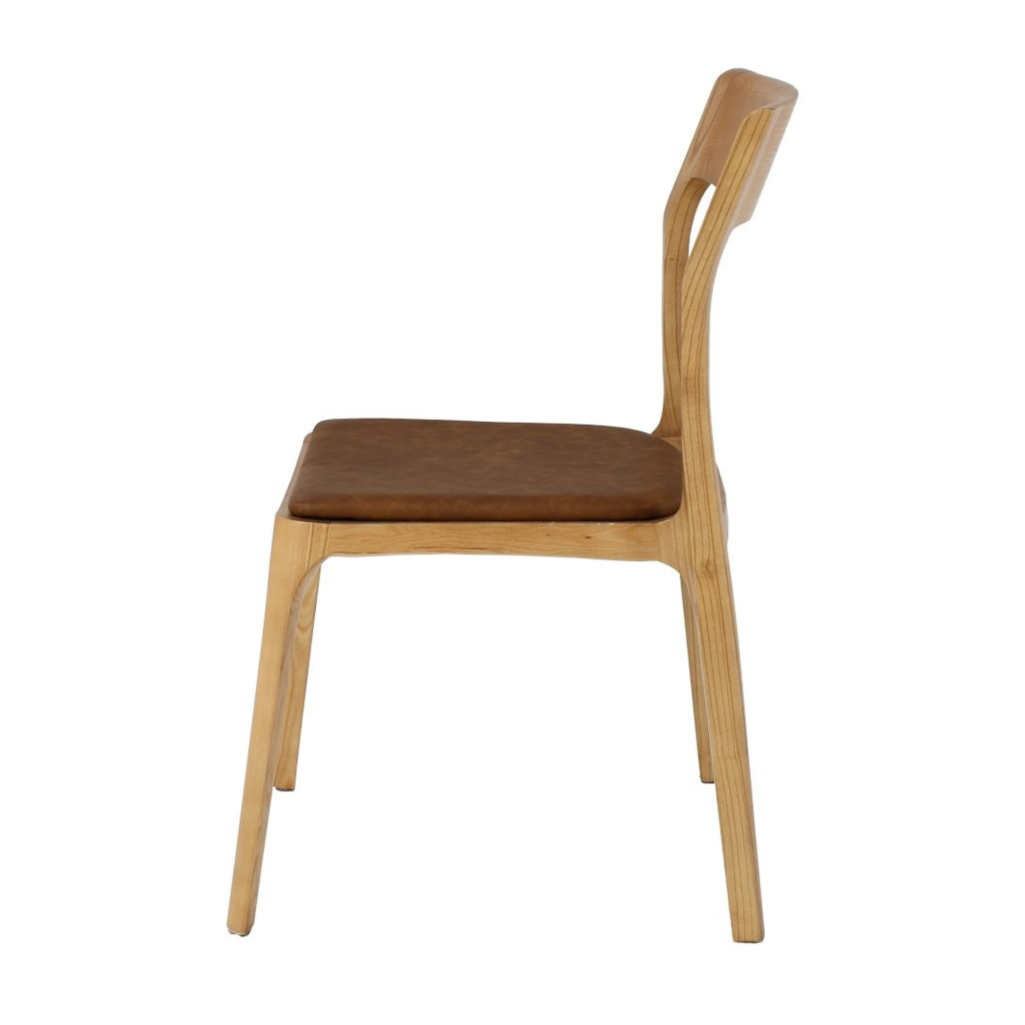 COOPER STACKABLE DINING CHAIR | TAN LEATHER SEAT