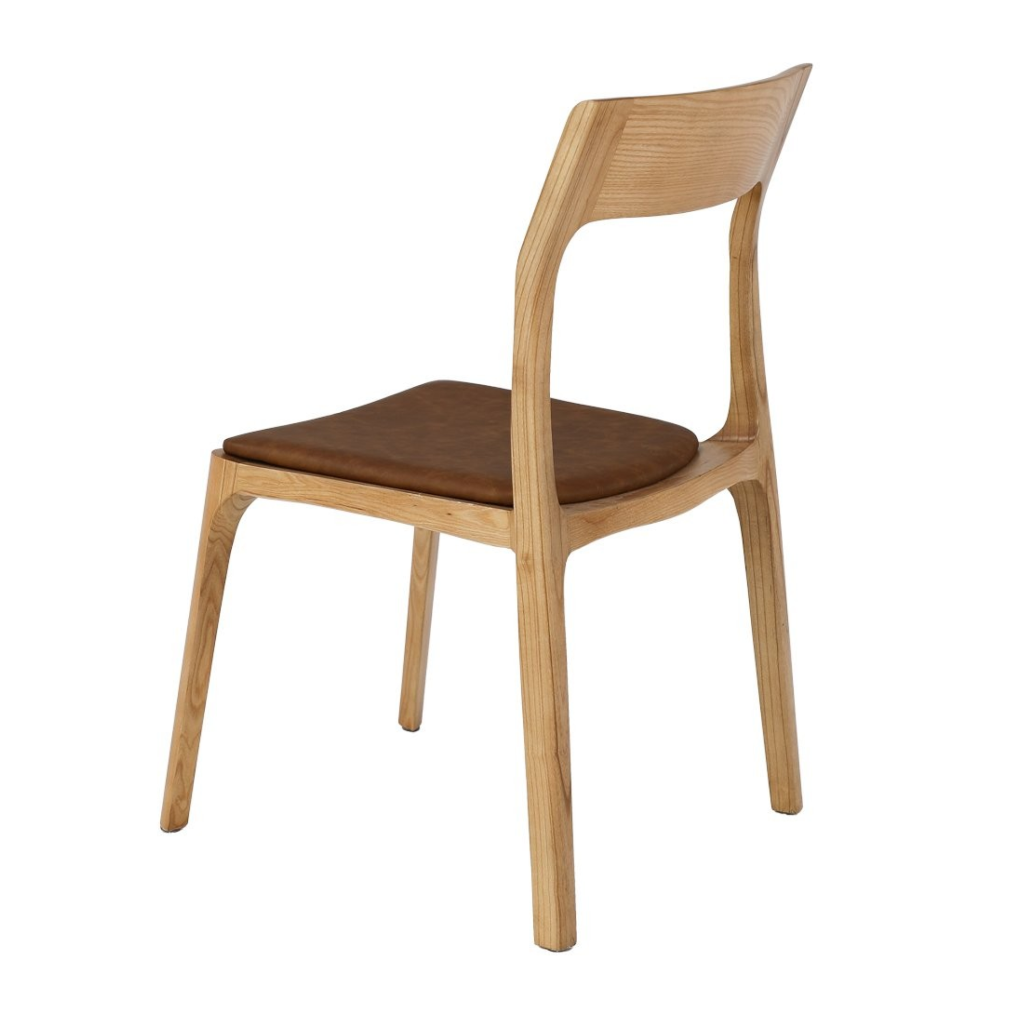 COOPER STACKABLE DINING CHAIR | TAN LEATHER SEAT