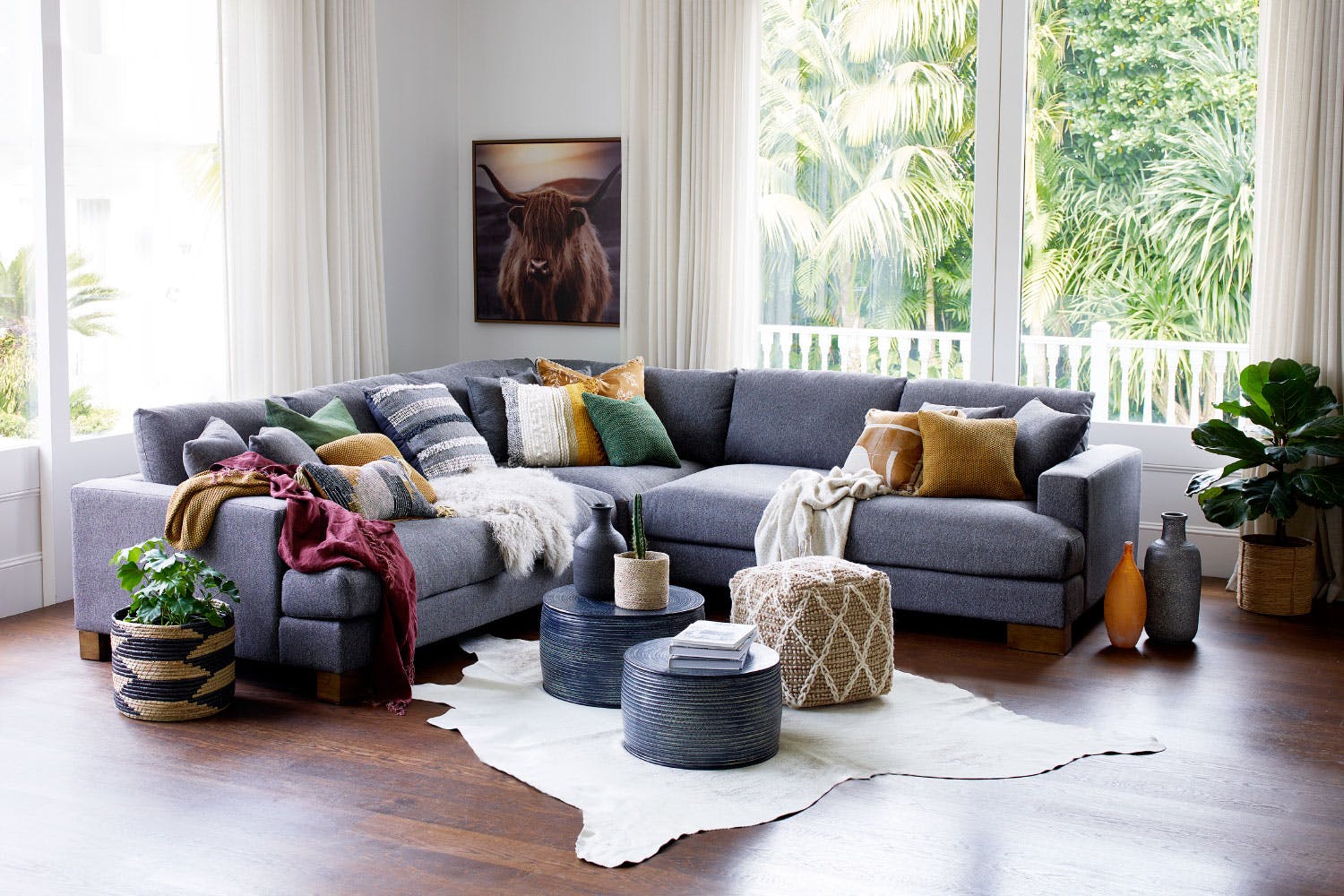 CRESCENT CORNER LOUNGE SUITE - CHARCOAL