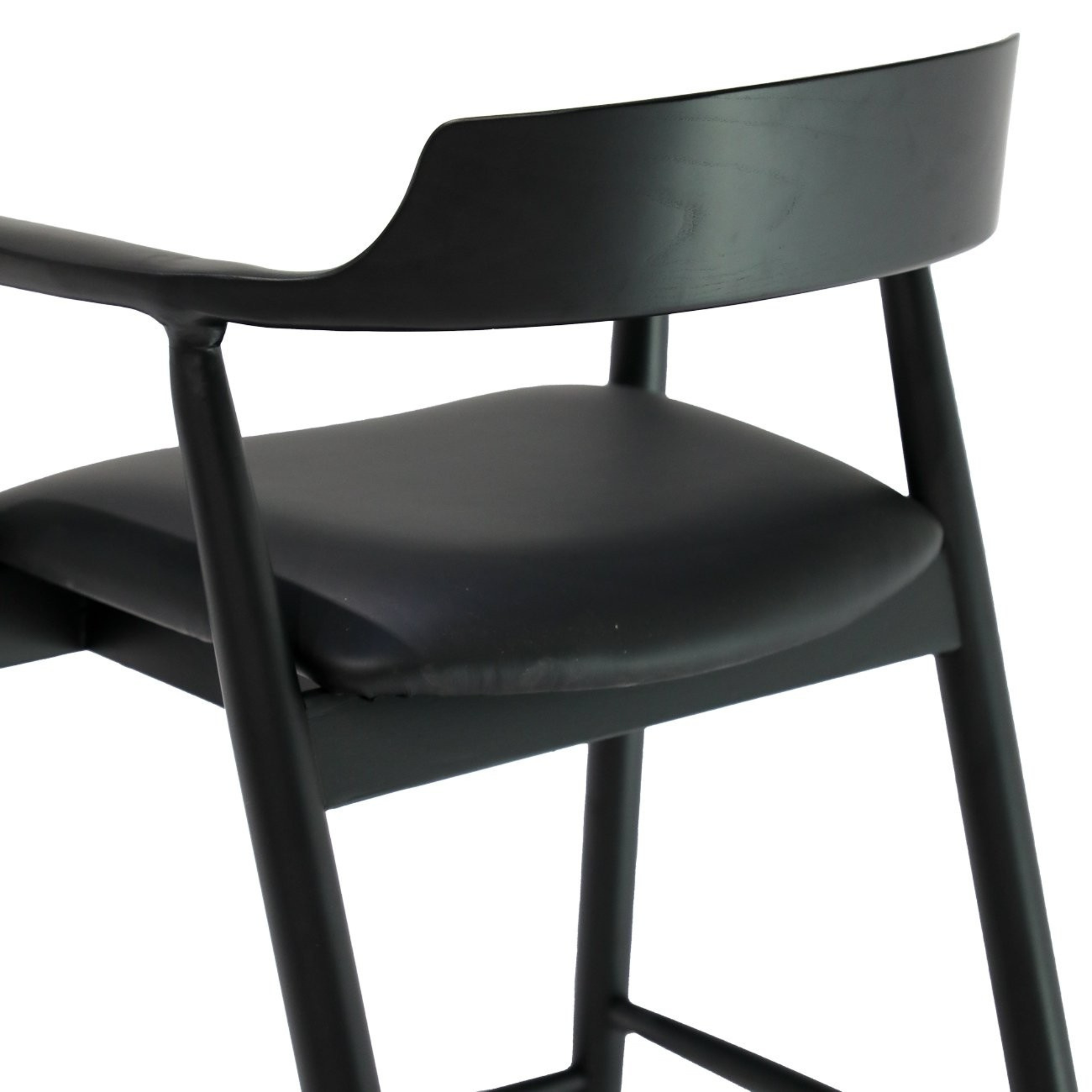 Ealing Bar Stool | Black Frame - Black Leather