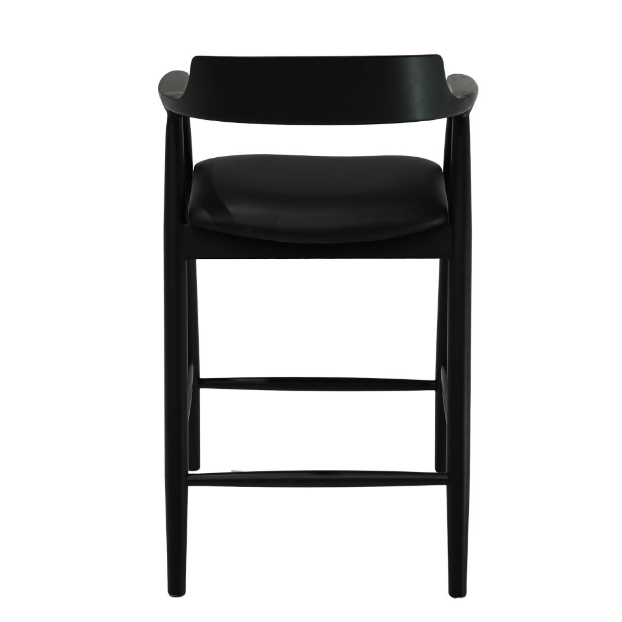 Ealing Bar Stool | Black Frame - Black Leather