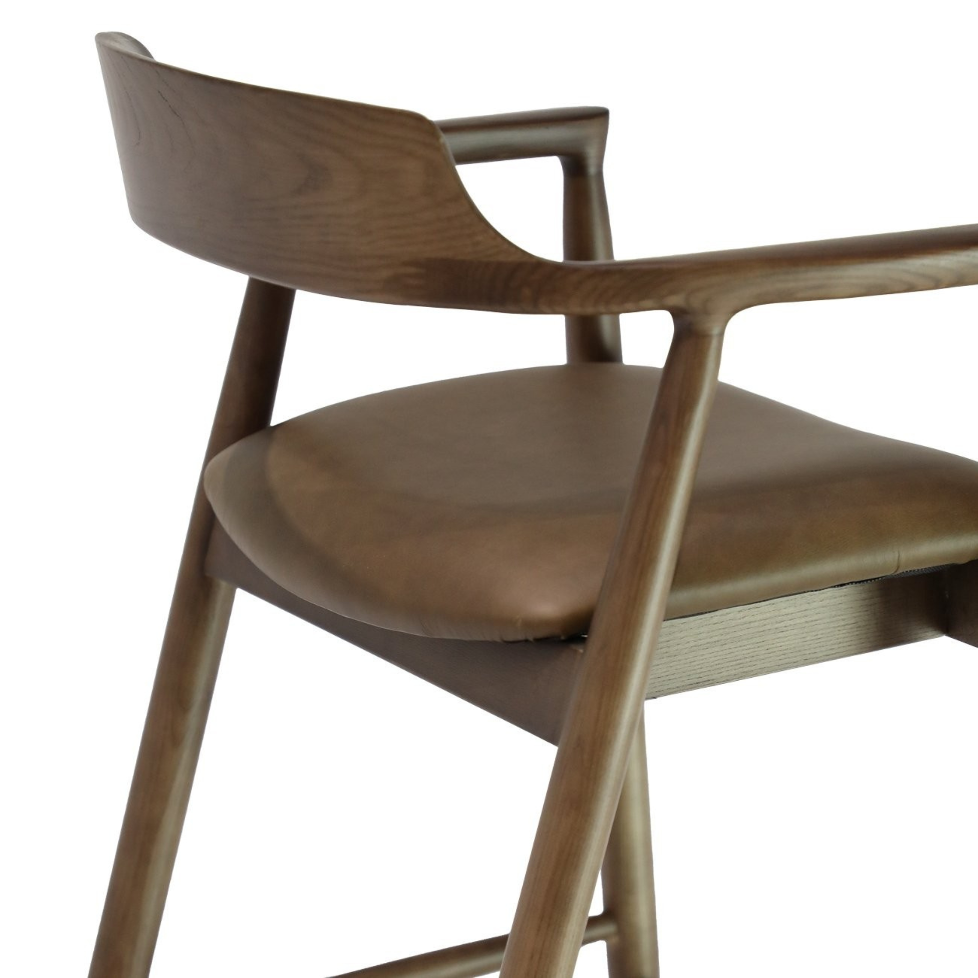Ealing Bar Stool | Brown Frame - Brown Leather