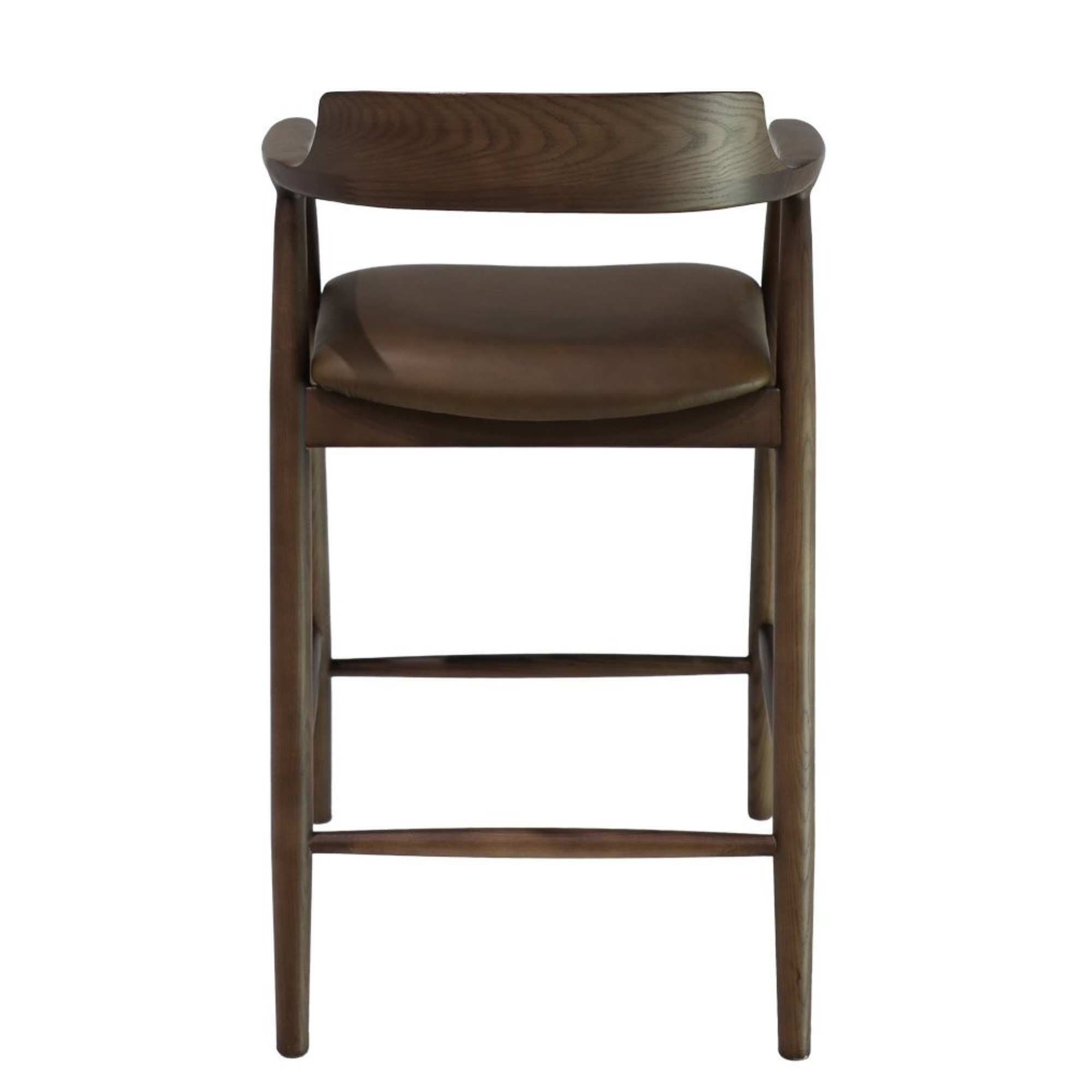 Ealing Bar Stool | Brown Frame - Brown Leather