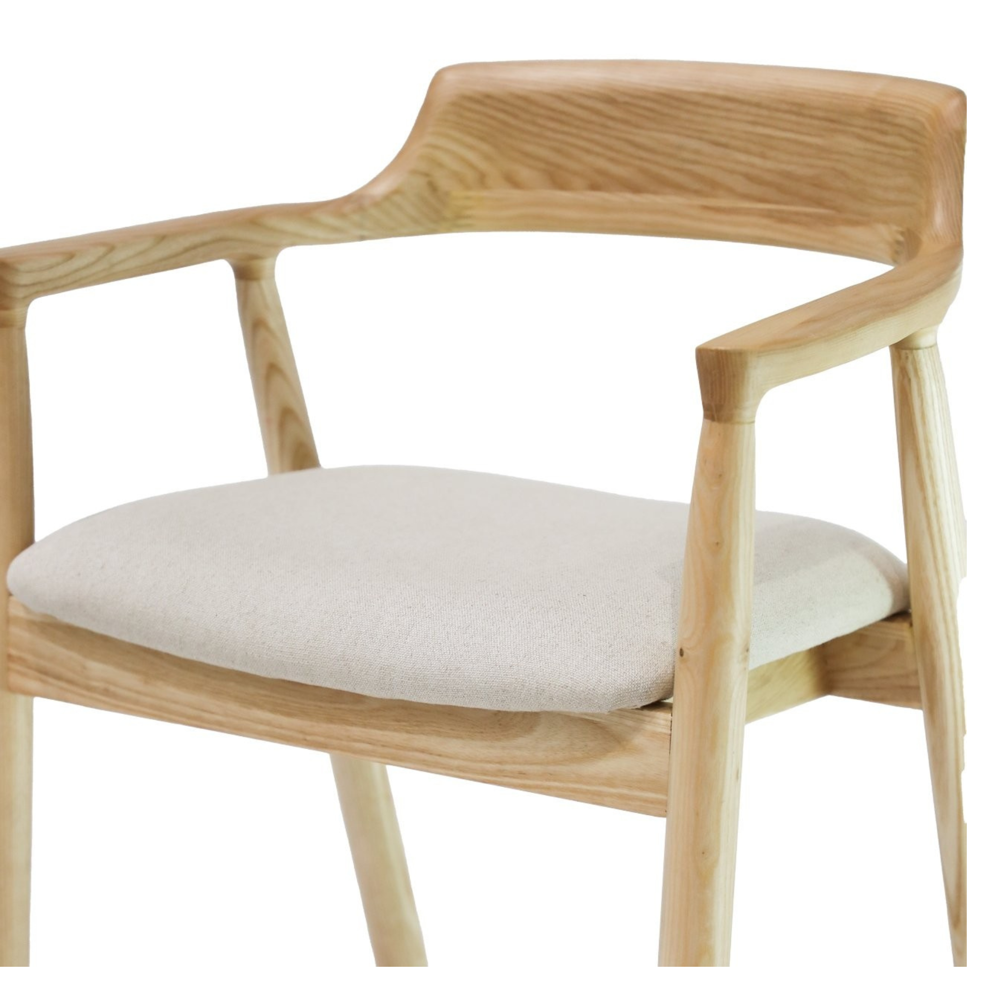 Ealing Bar Stool | Natural Frame - Linen Seat